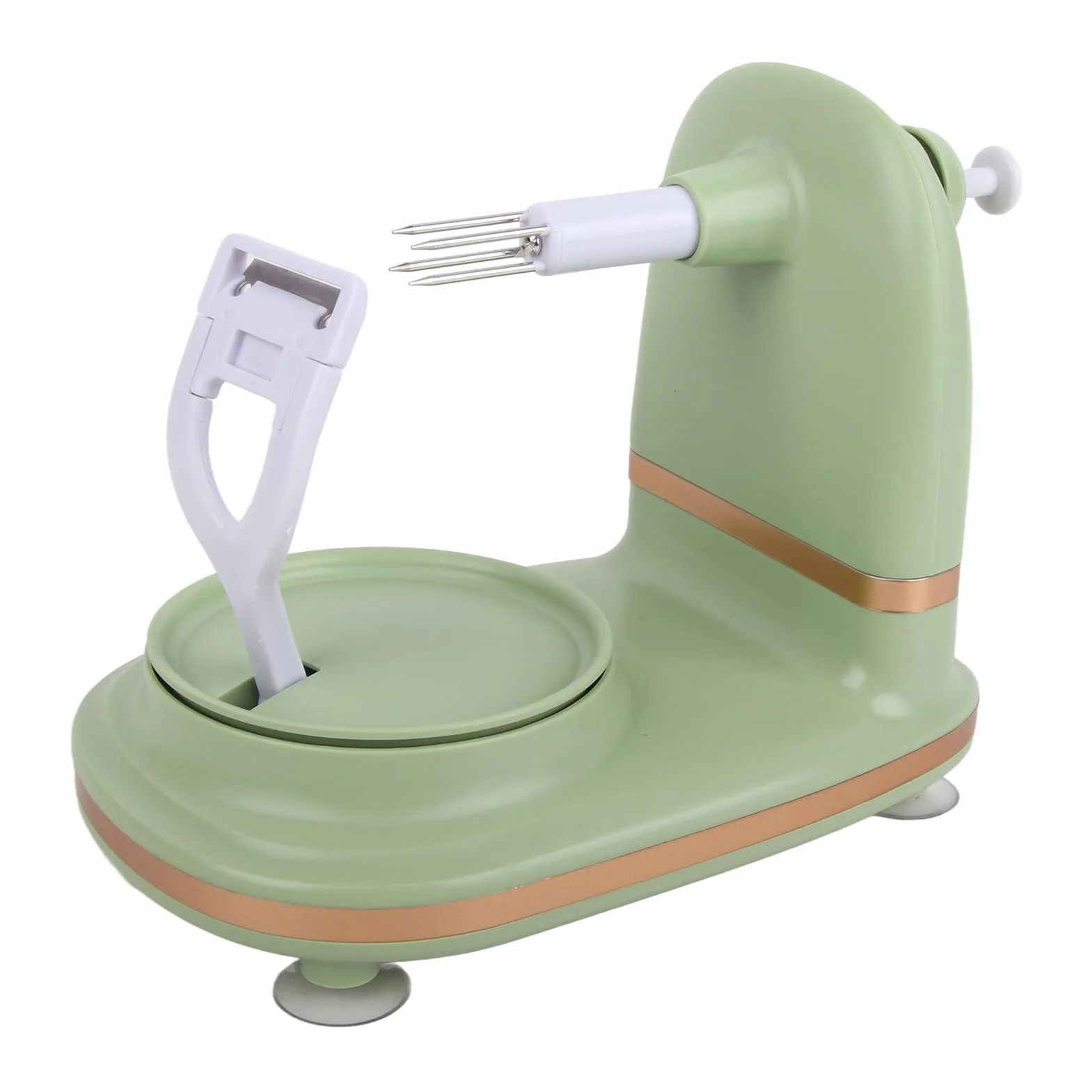 Peladora de Manzanas de Acero Inoxidable con Manivela para Cocina, Máquina Peladora de Frutas para el Hogar, Verde