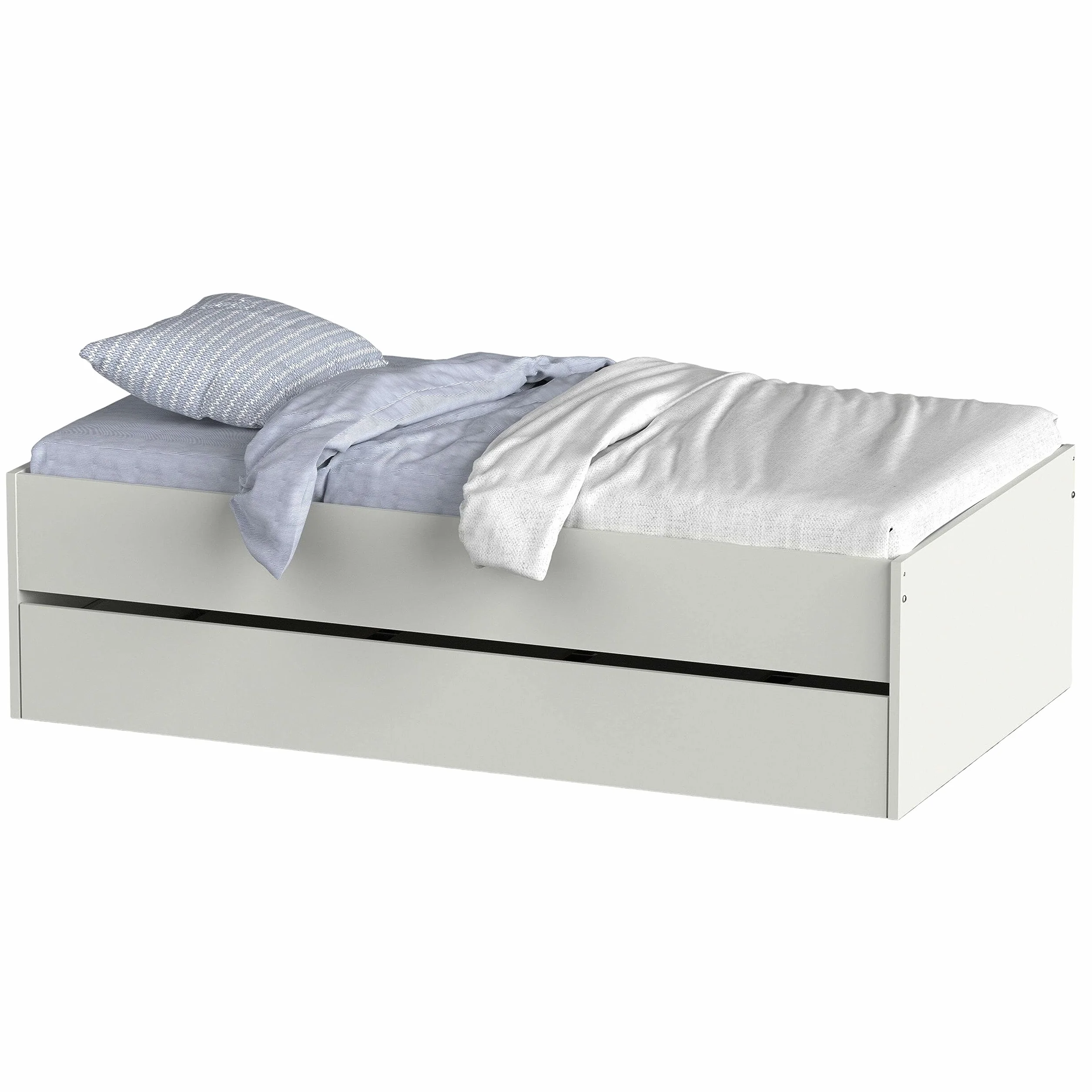 Miroytengo Cama Nido 105x190 cm, Cama Nido Grande, Cama Doble Juvenil Doble Terai Blanco Mate