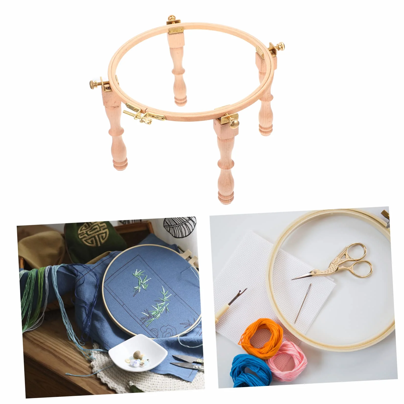 TEHAUX Piernas Bordadas De Madera Soporte De Bastidor De Bordado Herramienta De Bordado Diy Para Bastidor De Para Proyectos De Costura Casa