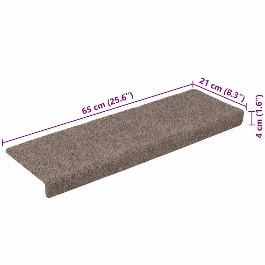 Alfombrillas autoadhesivas para escalones, 30 unidades, color beige, 65 x 21 x 4 cm, borde rectangular, antideslizantes, con aislamiento acústico de pisadas y pisadas, para escaleras de madera