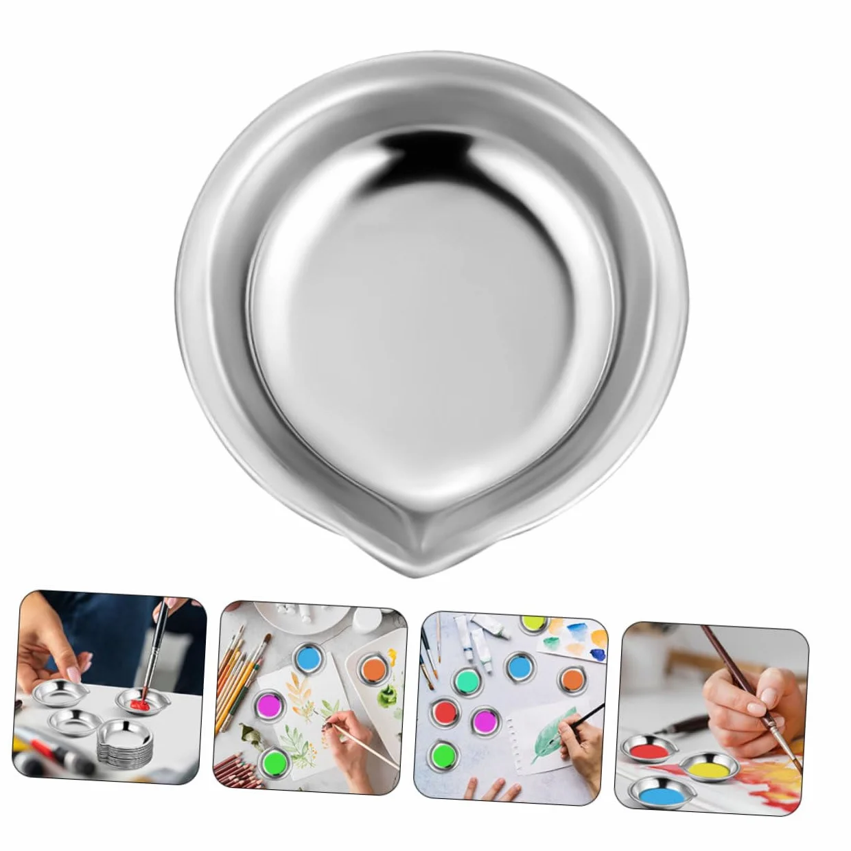 NUOBESTY 90 Piezas Paleta De Acero Inoxidable Paleta De Mezcla De Colores Paleta De Acuarela Paleta De Pintura Bandeja De Mezcla De Colores Paleta De Metal Paleta De Mezcla De Esmalte De