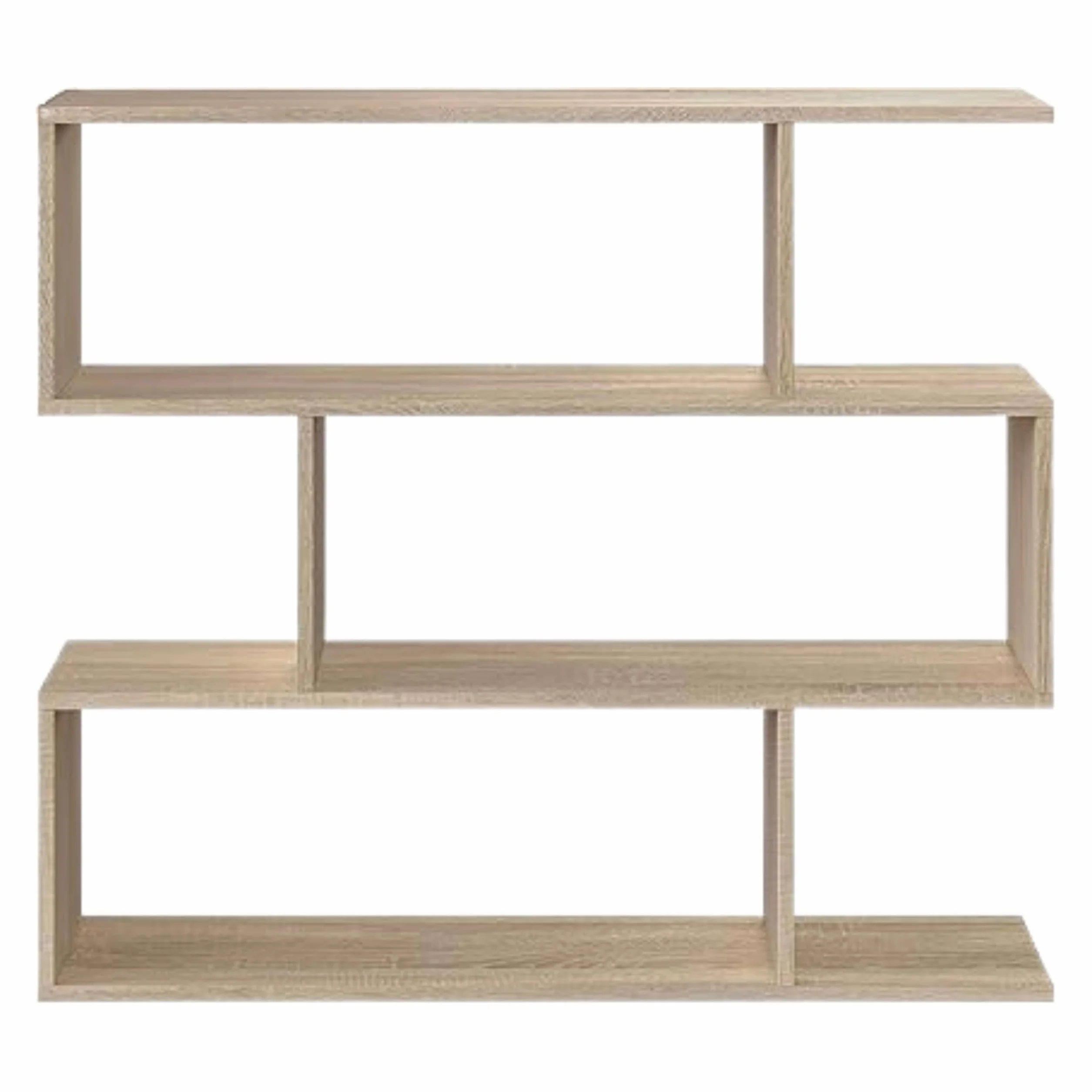 Habitdesign Estantería Librería Bolonia Color Roble 6 Huecos, Para Salón, Comedor O Despacho, 110 cm (ancho) 25 cm (profundo) 97 cm (altura)