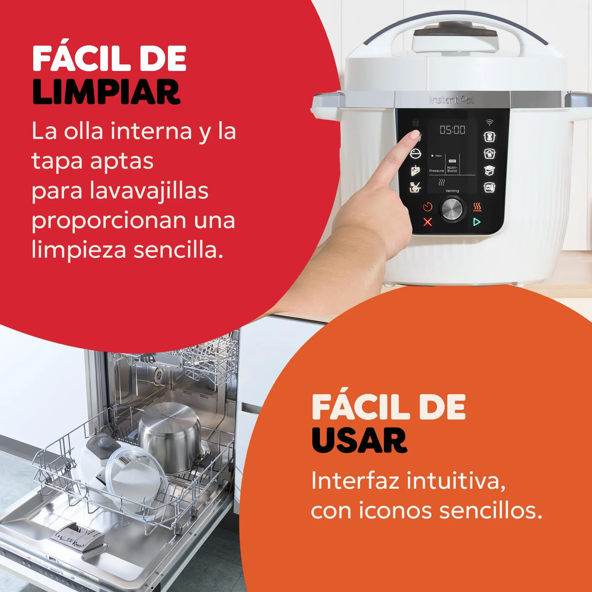 Instant Pot Pro Olla multifunción 10 en 1, 5,7L, Blanca, olla a presión, olla de cocción lenta, arrocera, sartén, yogurtera, calentador de alimentos, olla de cocción al vacío, vaporera, horno, NutriBo