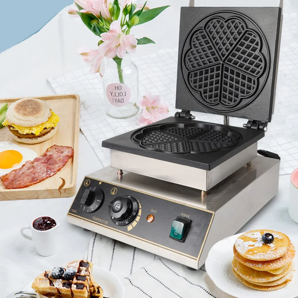 Gofrera de 220 V, doble waffle para 5 gofres, 1750 W, temperatura 50 ~ 300 °C, revestimiento antiadherente, calor rápido y estable