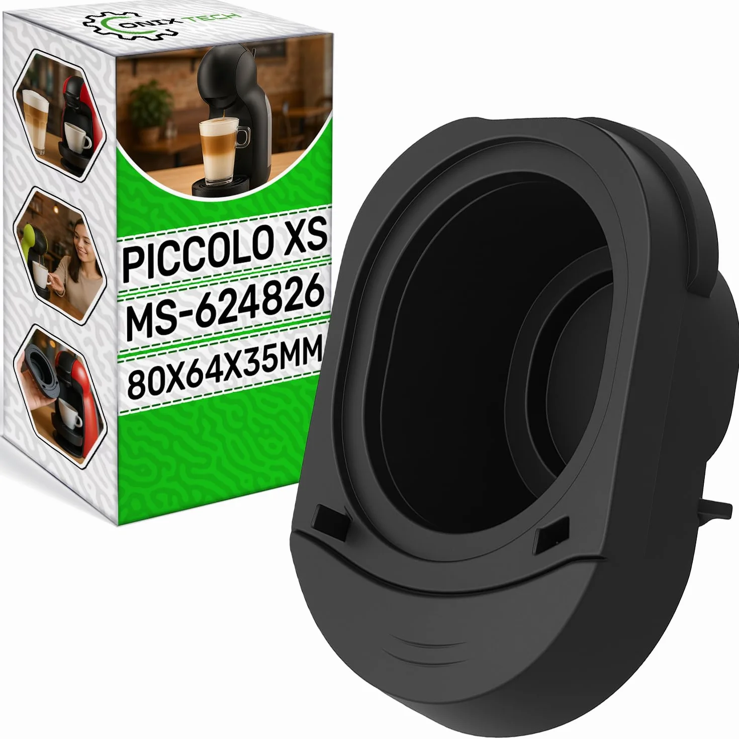 ONIX TECH Porta Capsulas para Cafetera 80x64x35 mm Ø45 mm Compatible Nescafe Dolce Gusto Piccolo XS