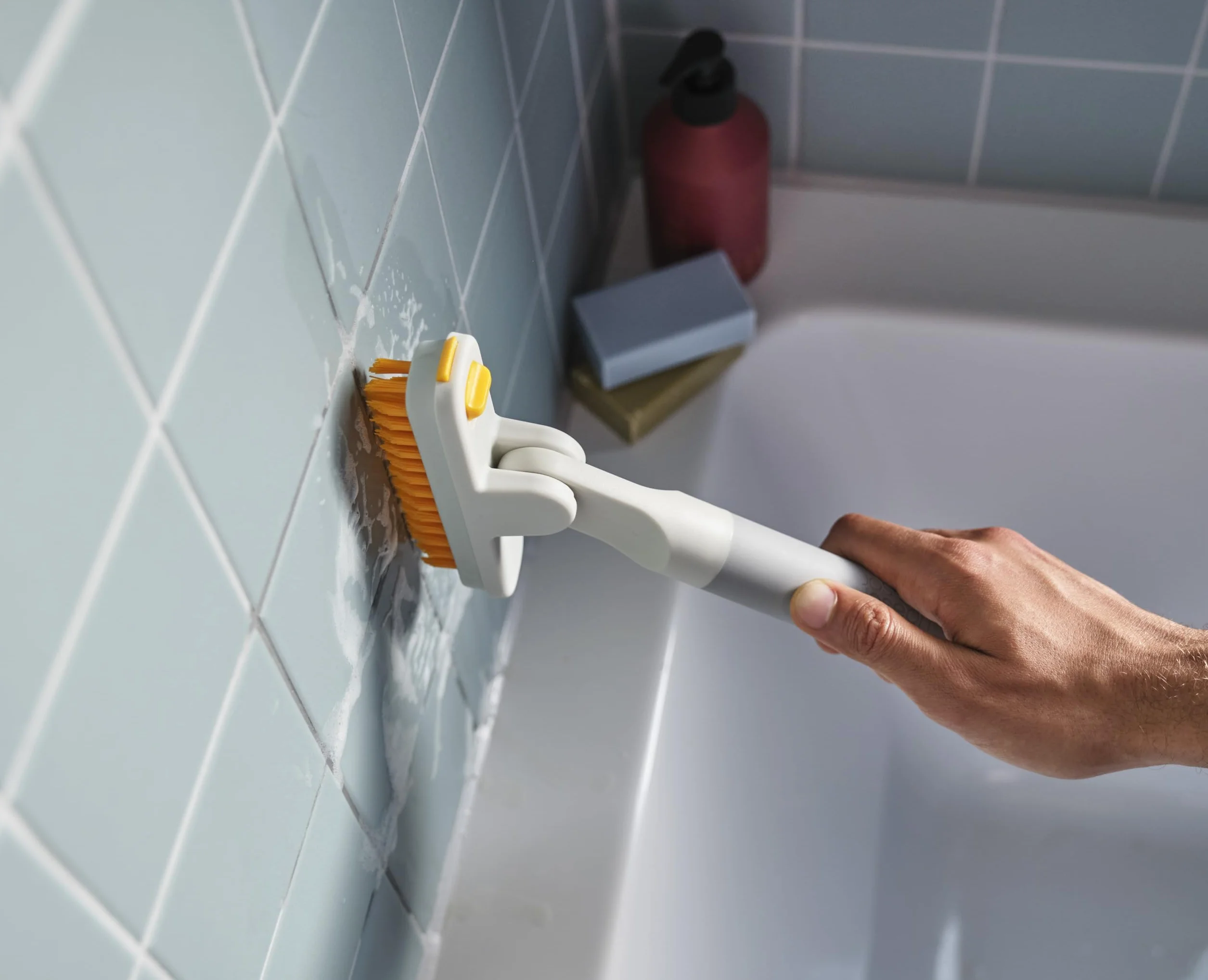 Joseph Joseph CleanTech Set 2 Cepillos Limpieza Detalle Azulejos Lechada Cerdas V Mango Antideslizante