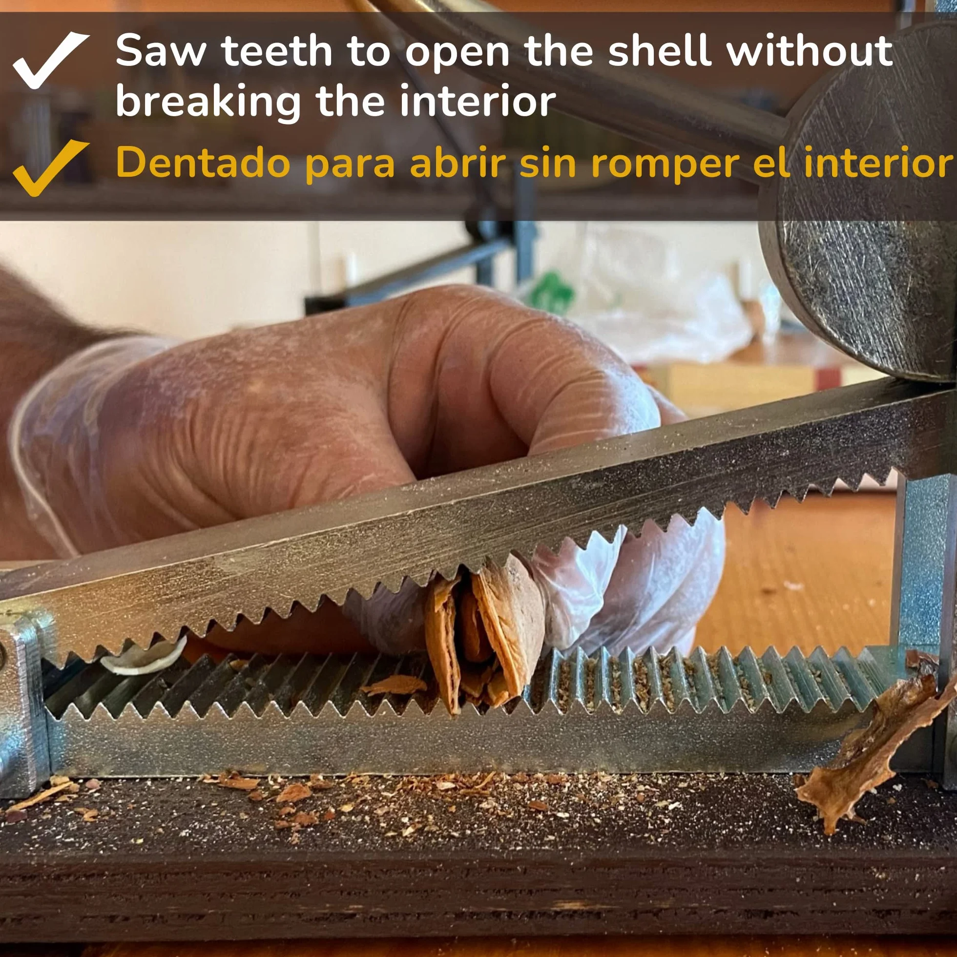 Cascador de Frutos Secos - Fabricado en Acero Máquina Partir Almendras Partidor Pelador de Nueces Avellanas Aceitunas Marisco Rápido Sin Esfuerzo
