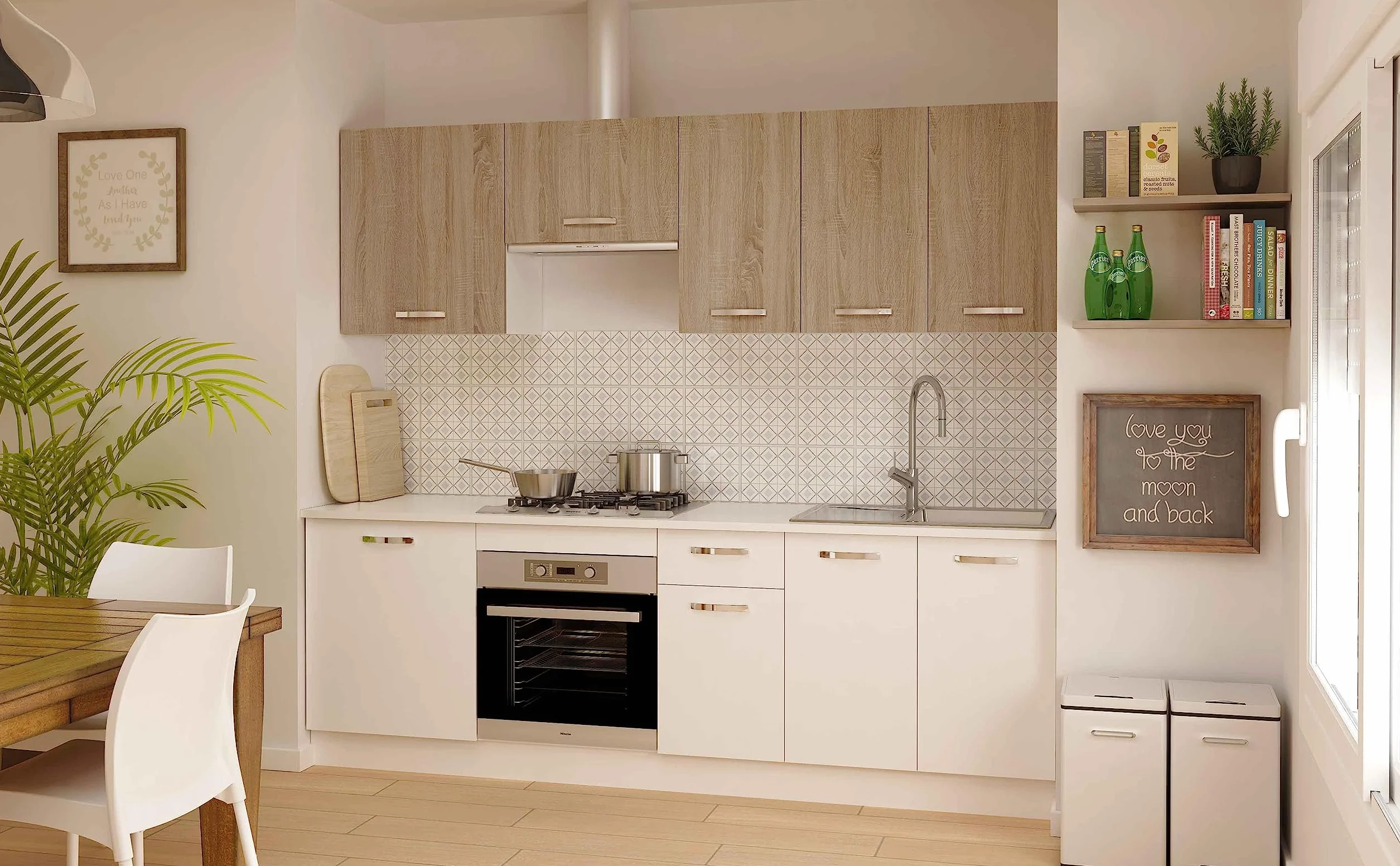 HOGAR24 ES - Mueble Bajo Fregadero 2 Puertas Color Blanco, Medidas: 85 x 80 x 58 cm