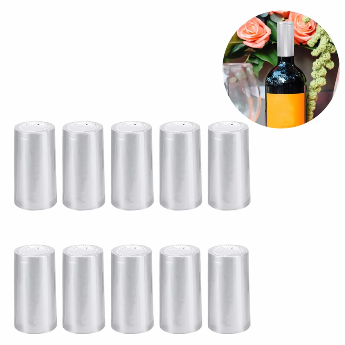 Garneck Cápsulas Termoencogibles para Botellas de Vino 30 MM Color Plateado 200 Unidades Fundas para Tapones Pestaña Desprendible Uso Profesional para Bodegas Bares y Hogares
