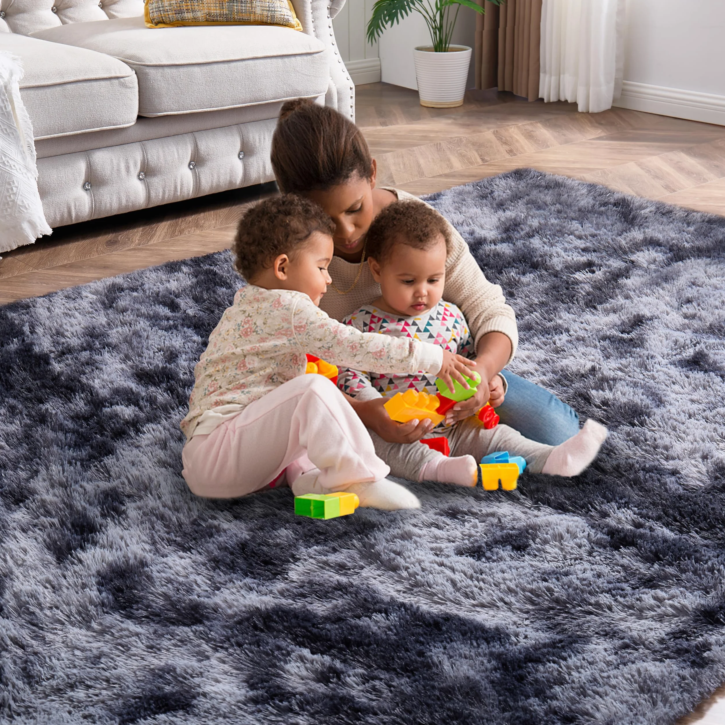 Alfombras Salón Pelo Largo Super Suaves Lavables Antideslizante Grande 80x160cm