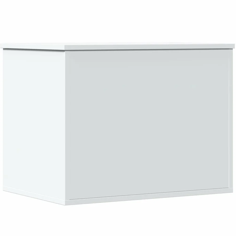 Baúl almacenaje blanco 60 cm, madera ingeniería resistente humedad. Amplio espacio ropa, mantas, juguetes. Tapa con elevación gas, uso como mesa centro. Fácil montaje, carga 125 kg. Versátil salón, do