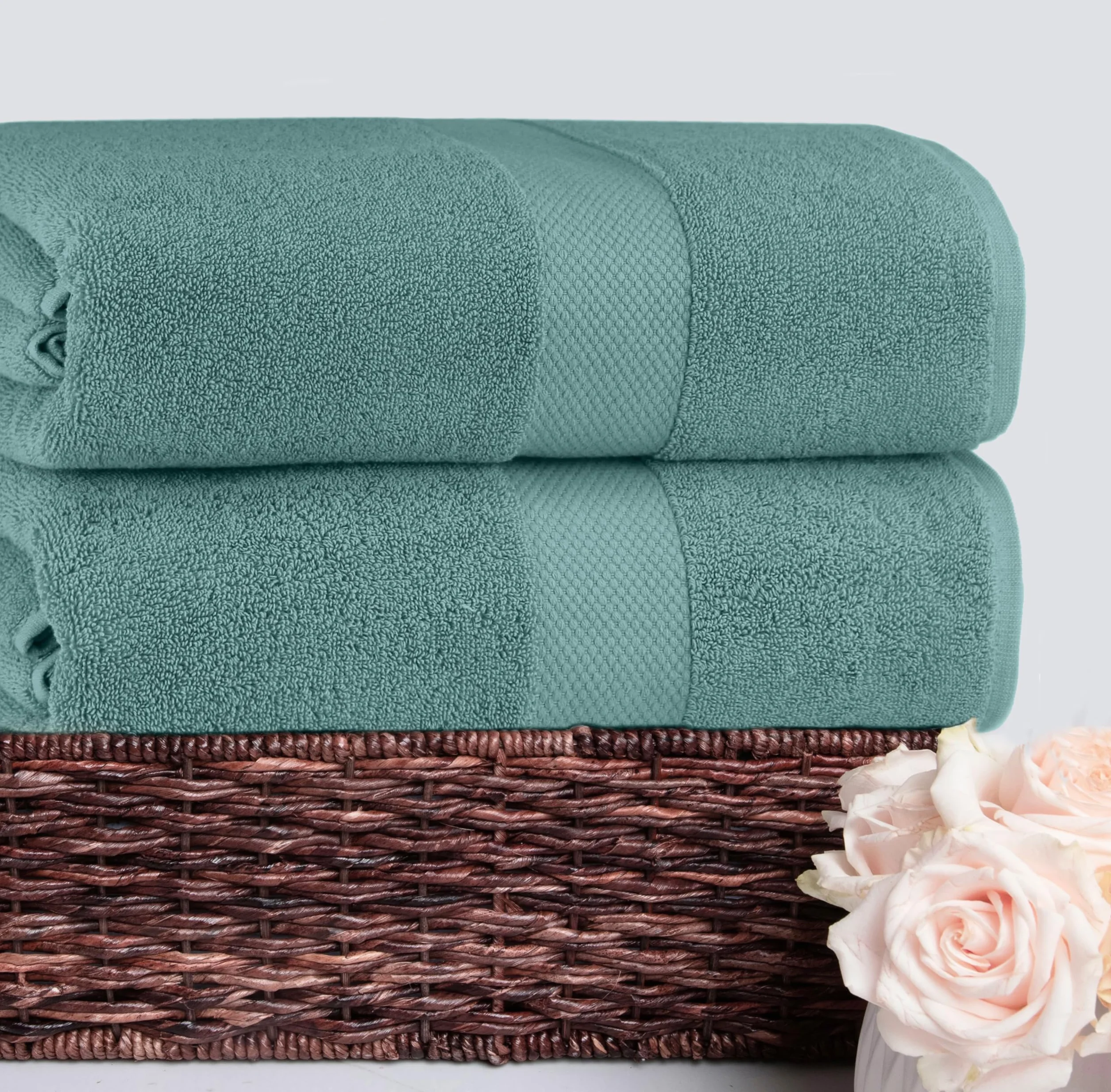 COTTON CRAFT Hotel Spa - Juego de 2 toallas extragrandes extragrandes de 40 x 80 pulgadas, peso pesado de 700 g/m², algodón puro hilado en anillo de 2 capas, suave, absorbente, uso diario, fácil