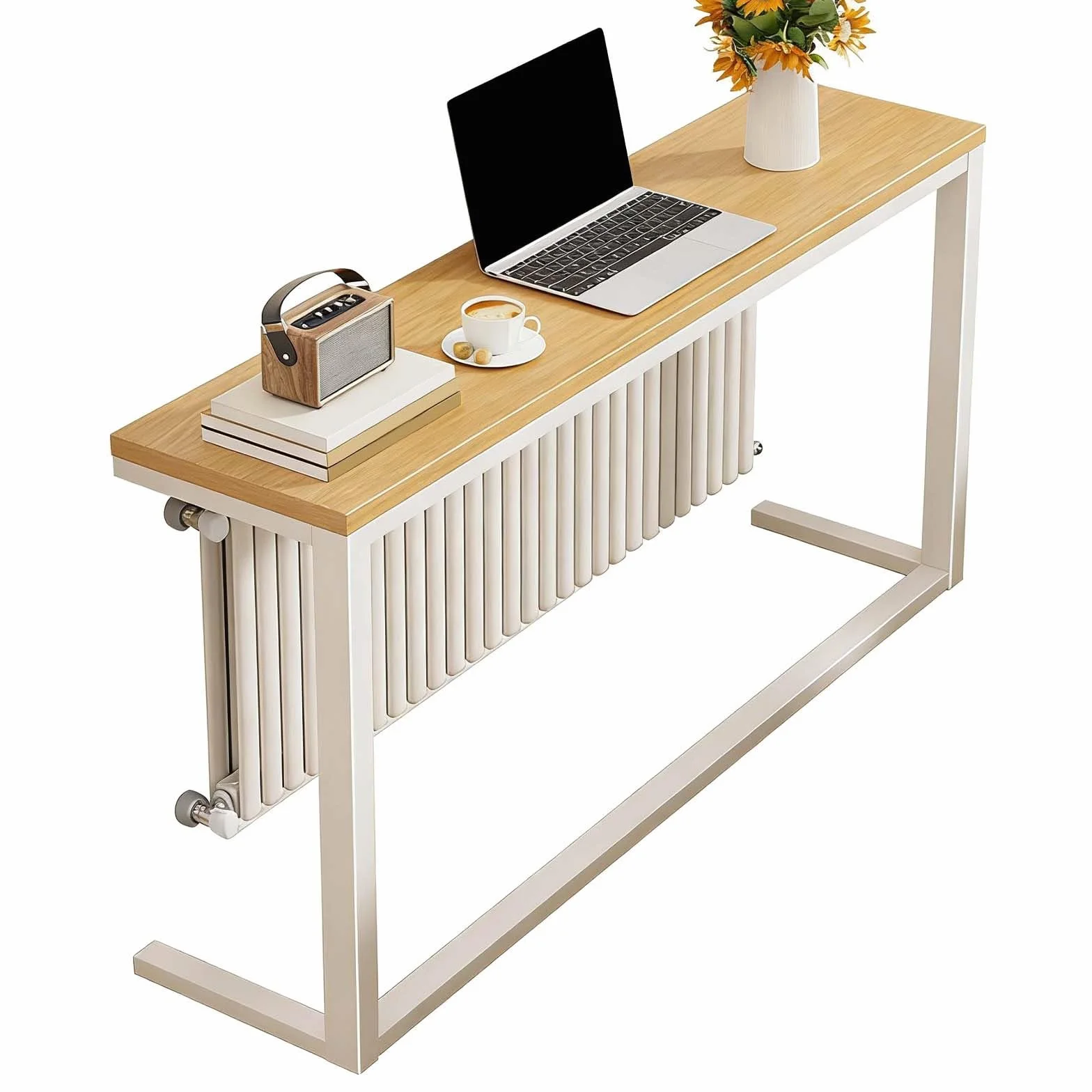 Cubre Radiadores Modernos Balda Radiador sin Taladrar Decorativo Superficie Ocupada 0,2m² Estante Radiador para el Hogar, Salón, Dormitorio, Oficina(Natural,100x20x80cm)