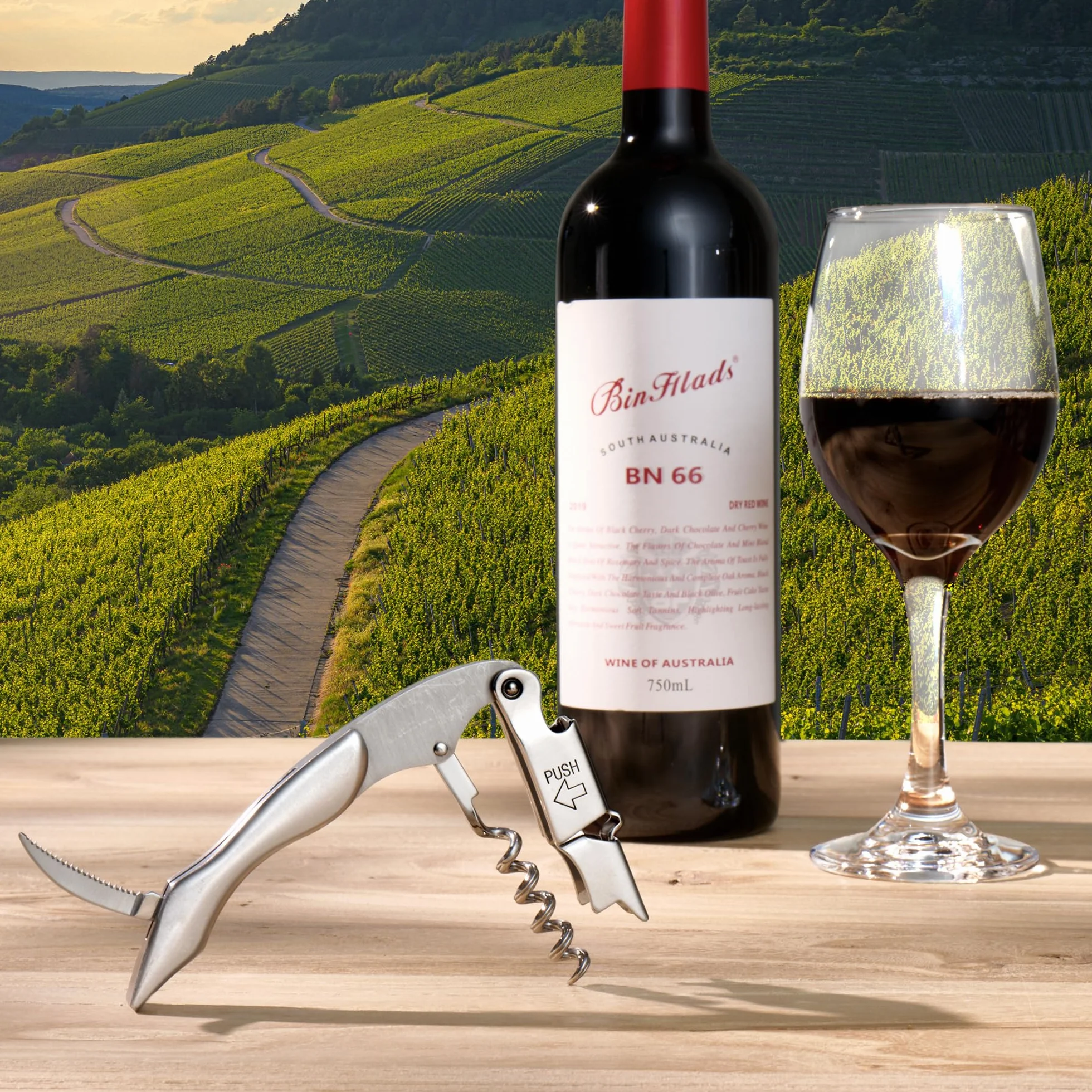 Sacacorchos de Sommelier Acero Inoxidable 3 en 1 Abridor de Vino con Cortaúltimos y Abrebotellas Regalo para Camareros