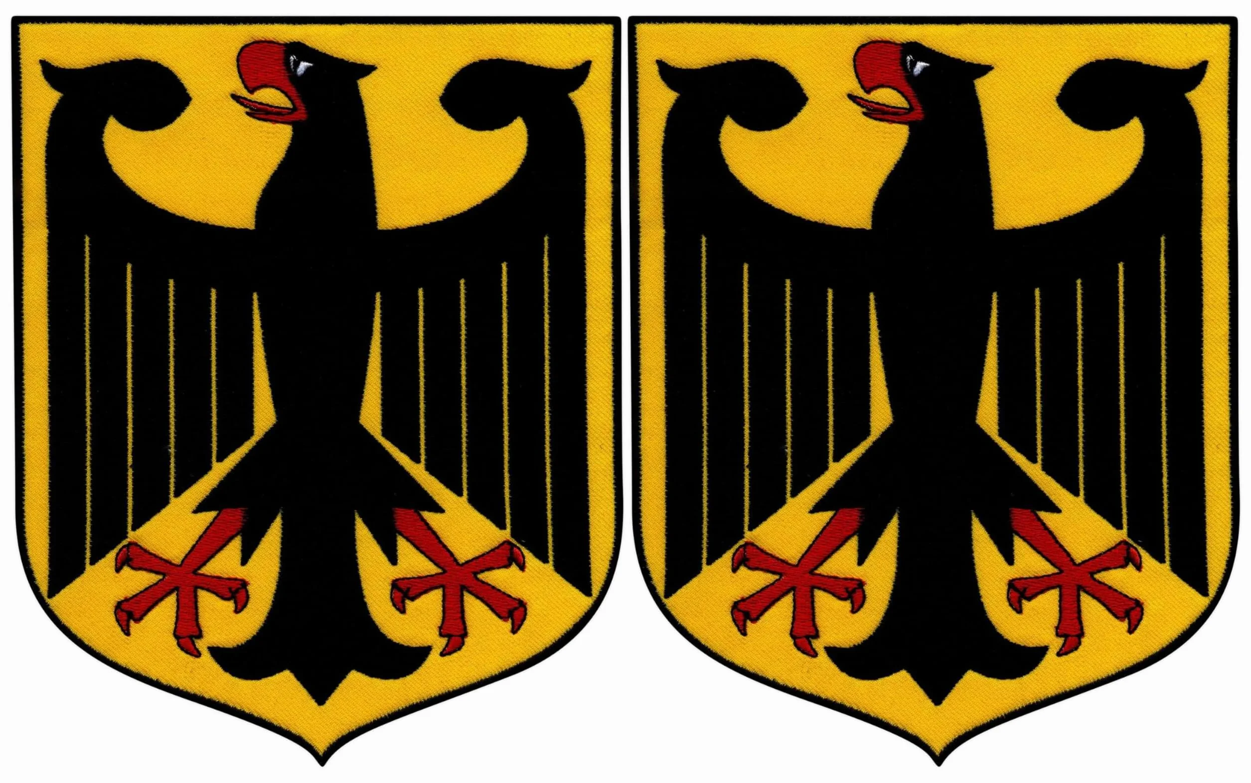 Juego de 2 parches bordados con escudo de Alemania (20 cm)
