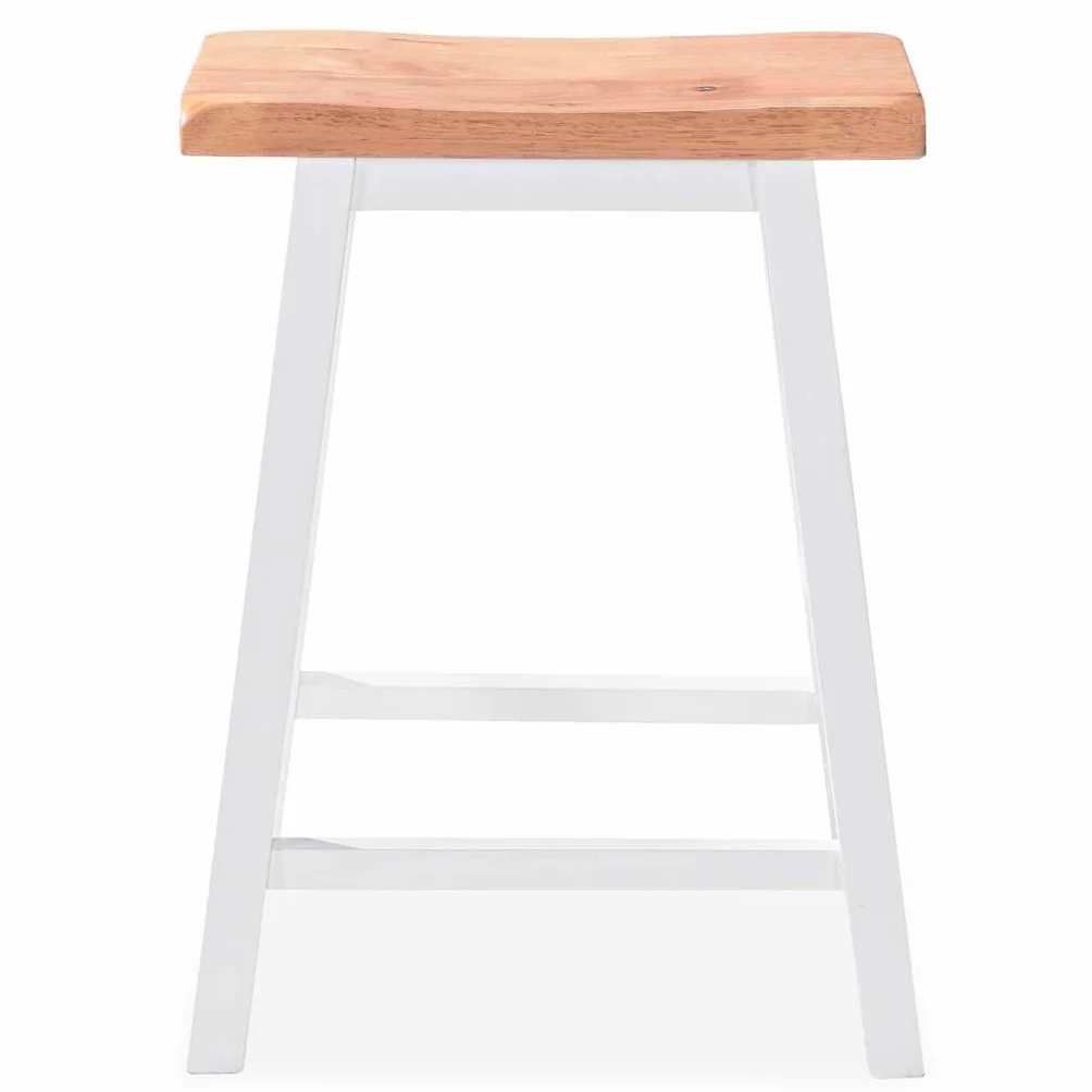 Juego de comedor de 3 piezas de MDF y madera de caucho blanco, incluye mesa con estantes y taburetes ergonómicos, ideal para comedor, cocina y salón, fácil de montar