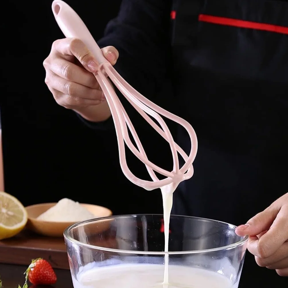Varillas Cocina Espumador De Leche Batidor De Huevos Manual Multifuncional, Mezclador De Mantequilla, Harina Y Crema For El Hogar, Herramientas For Hornear En La Cocina Batidora De Leche(Rot)