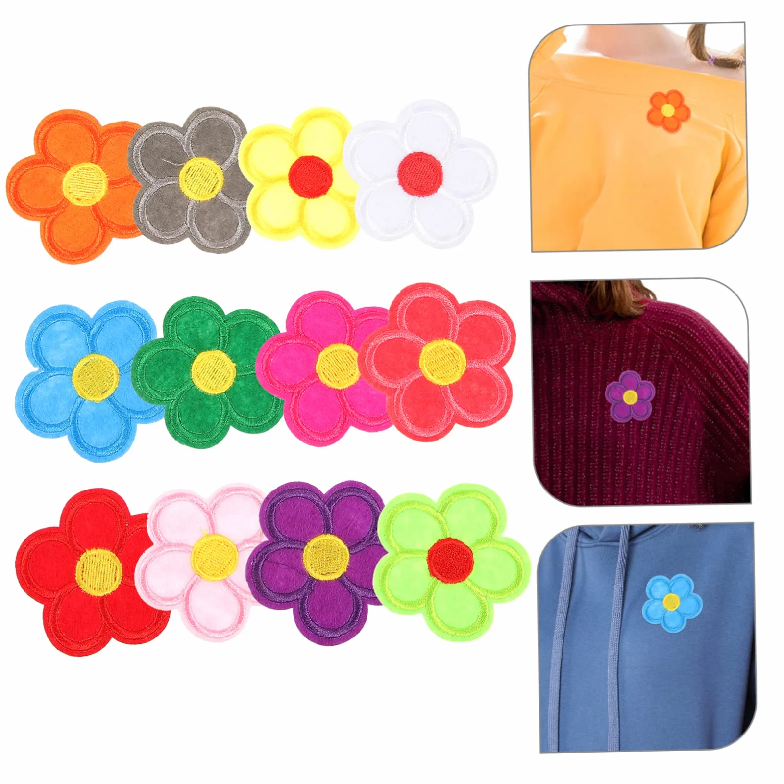 Adornos para Ropa, Parches Bordados de Tela Flores, 60 Parches for Reparar y Decorar