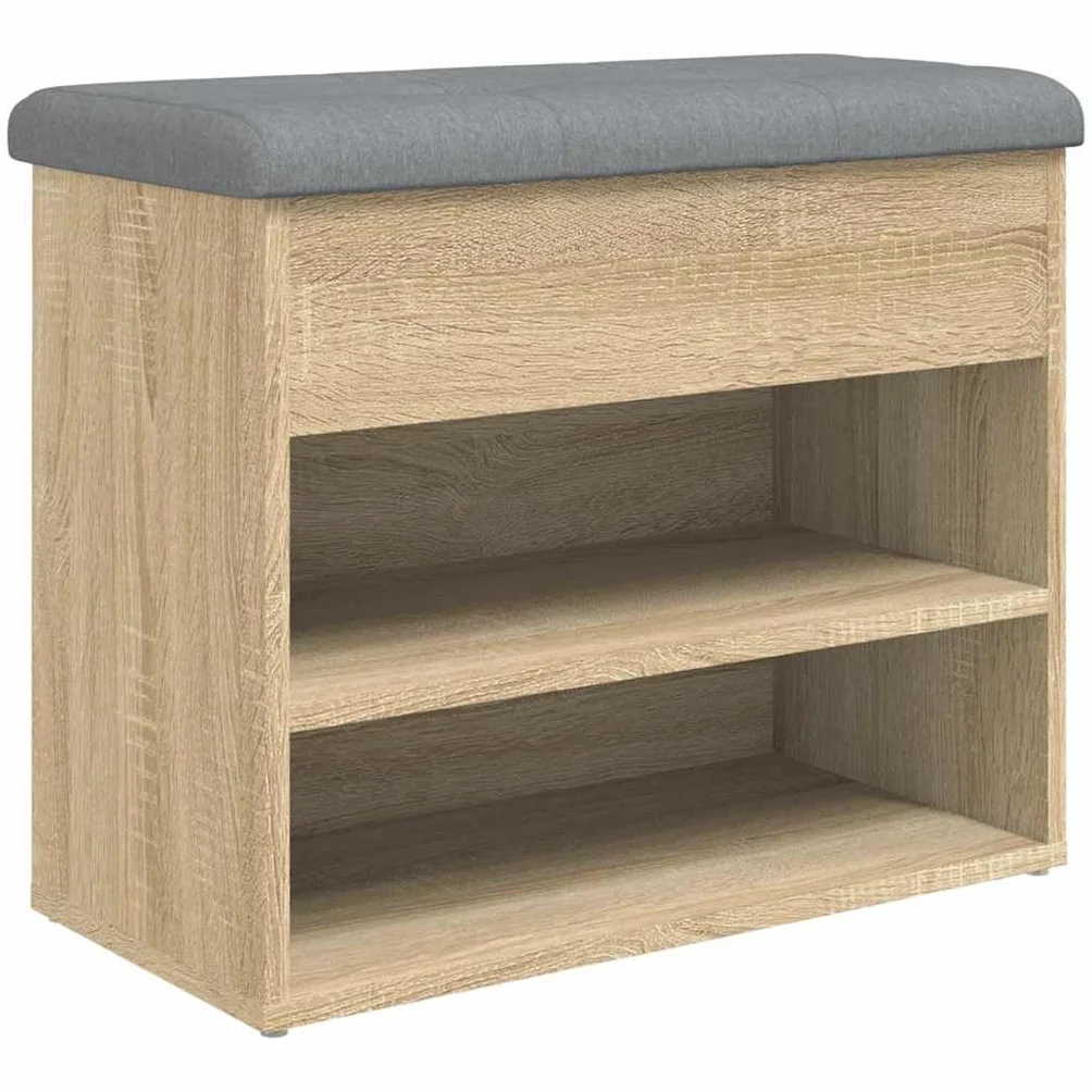 vidaXL Banco Zapatero, Asiento con Almacenaje, Mueble para Zapatos Juguetes Calzado, Banco para Salón Pasillo, Madera de Ingeniería Roble Sonoma