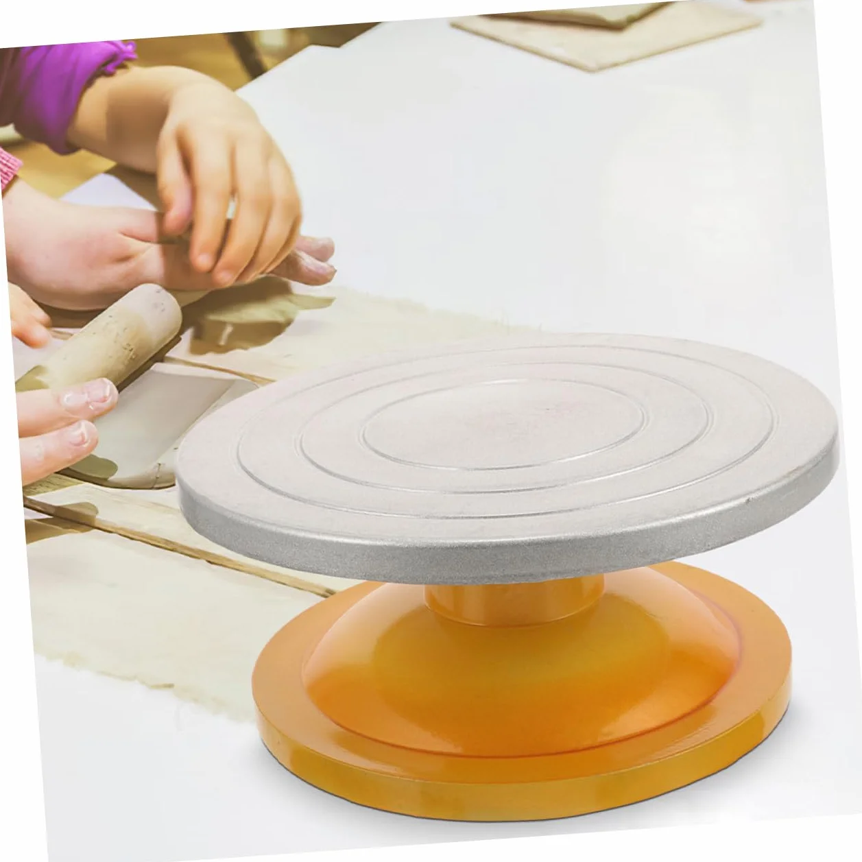 Mobestech 2 Piezas Soporte Giratorio Tartas de Base Estable Plataforma Decorar Pasteles Repostería y Cumpleaños Incluye Turntable