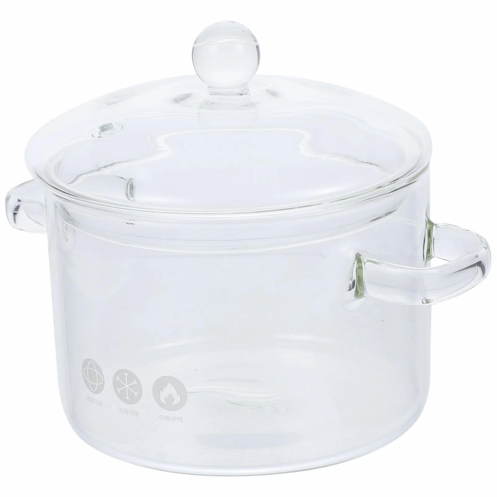 Ciieeo Olla de Vidrio para Inducción con Tapa y Asas Seguras, Capacidad Suficiente para Cocinar Fideos, Leche y Sopas de Manera Transparente y Resistente