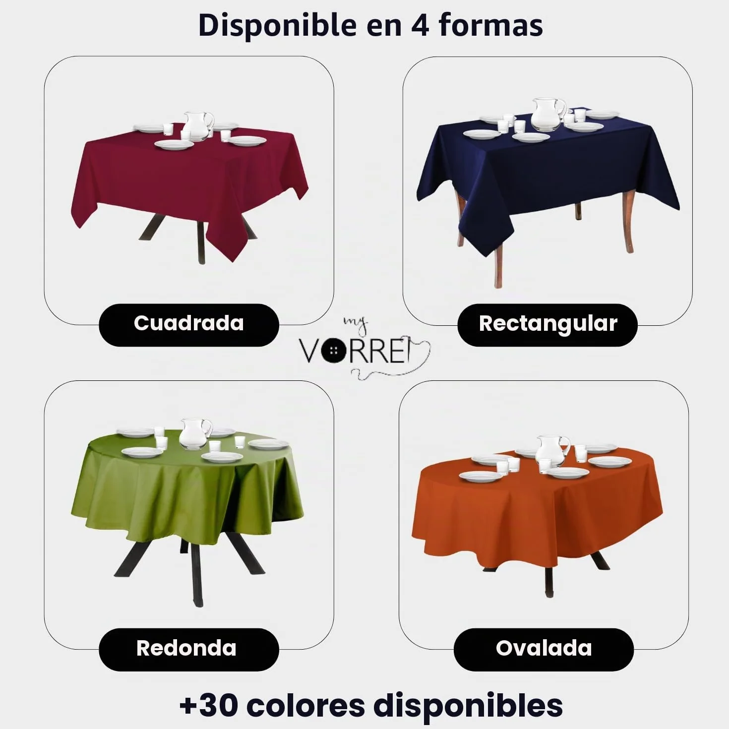 Mantel de mesa, de un solo color, cuadrado, 100 % algodón, 200 x 200 cm