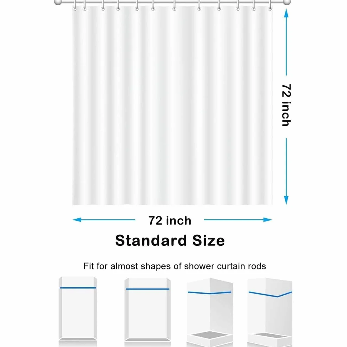 Cortina de ducha impermeable de mármol blanco y gris, tela de poliéster a prueba de moho para decoración de baño, uso en todas las estaciones, 145 x 213 cm, elegante y diseño
