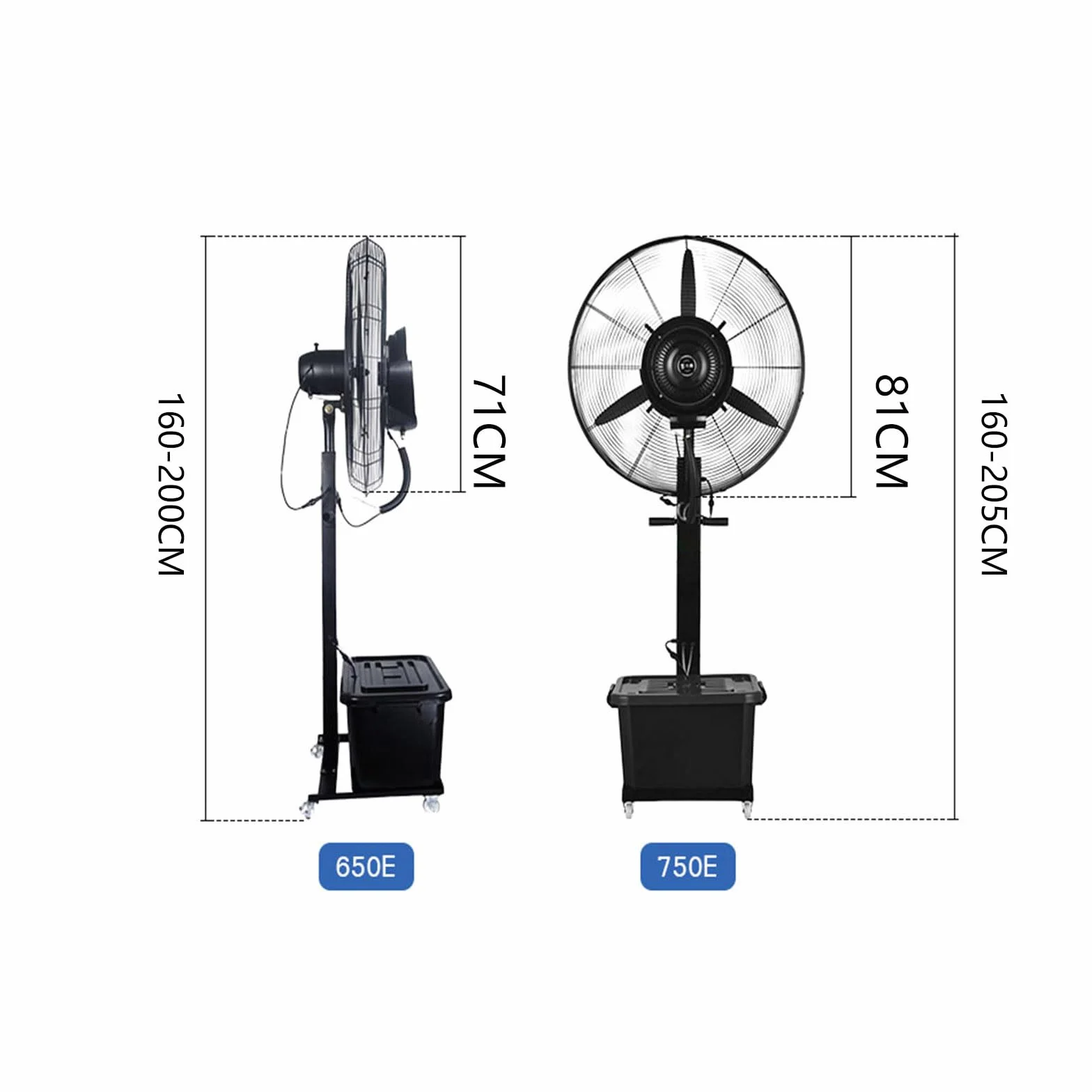 Ventilador de Pie para Exteriores, Ventilador Industrial Potente | Resistente al Polvo y Agua, Ventilador de Alta Velocidad para Garaje, Gimnasio, Taller, Terraza y Grandes Naves Industriales