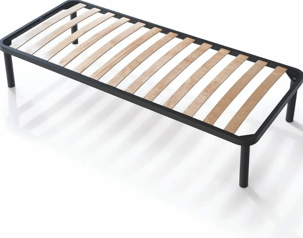 EVERGREENWEB - Somier Individual 75x180 cm con 13 Resistentes Láminas de Madera y Estructura en Hierro Reforzada con piès Extraíbles, Altura 35 cm - Base para Todos colchones, Somier Ortopedico