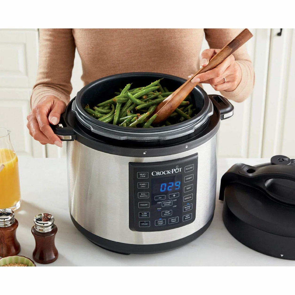 Crock-Pot Express Pressure Cooker CSC051, 12-in-1 Programable Multi-Cocina, 5,6 Litros, Acero Inoxidable