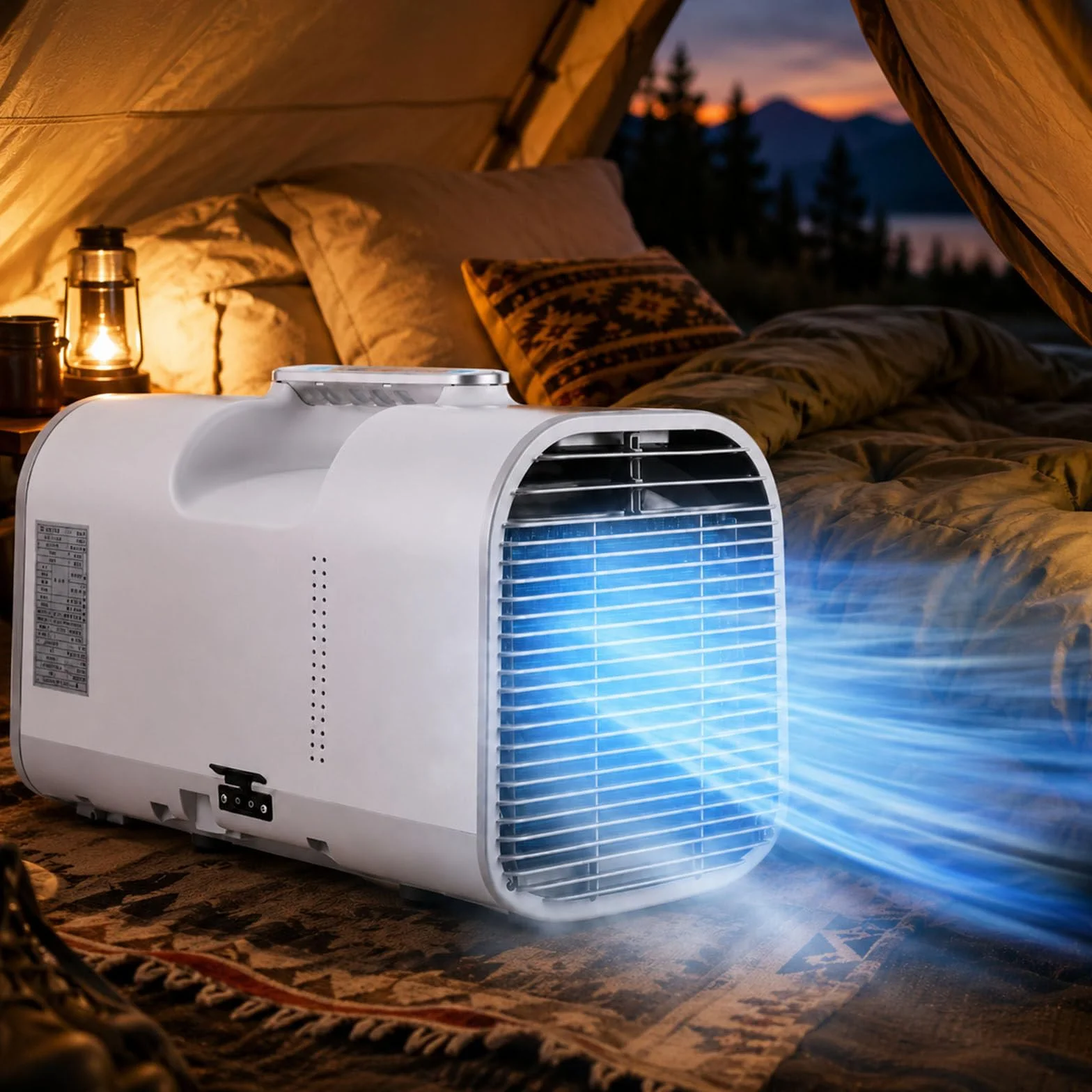 Aire Acondicionado Portátil, Aire Acondicionado Móvil para Tiendas De Campaña Y Habitaciones Compactas, 4 Modos En 1, Unidad De Aire Acondicionado para Camping, Autocaravana O Camión 1300W