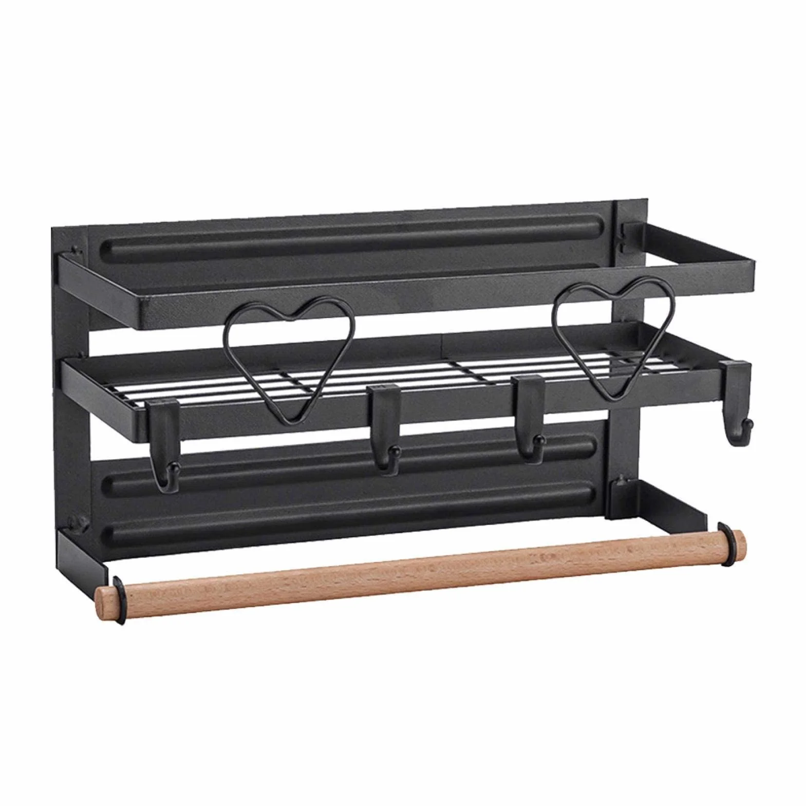 Estante magnético para especias para nevera con soporte para toallas de papel, estante montado en la pared, almacenamiento de especias y dispensador de rollos de cocina para baño
