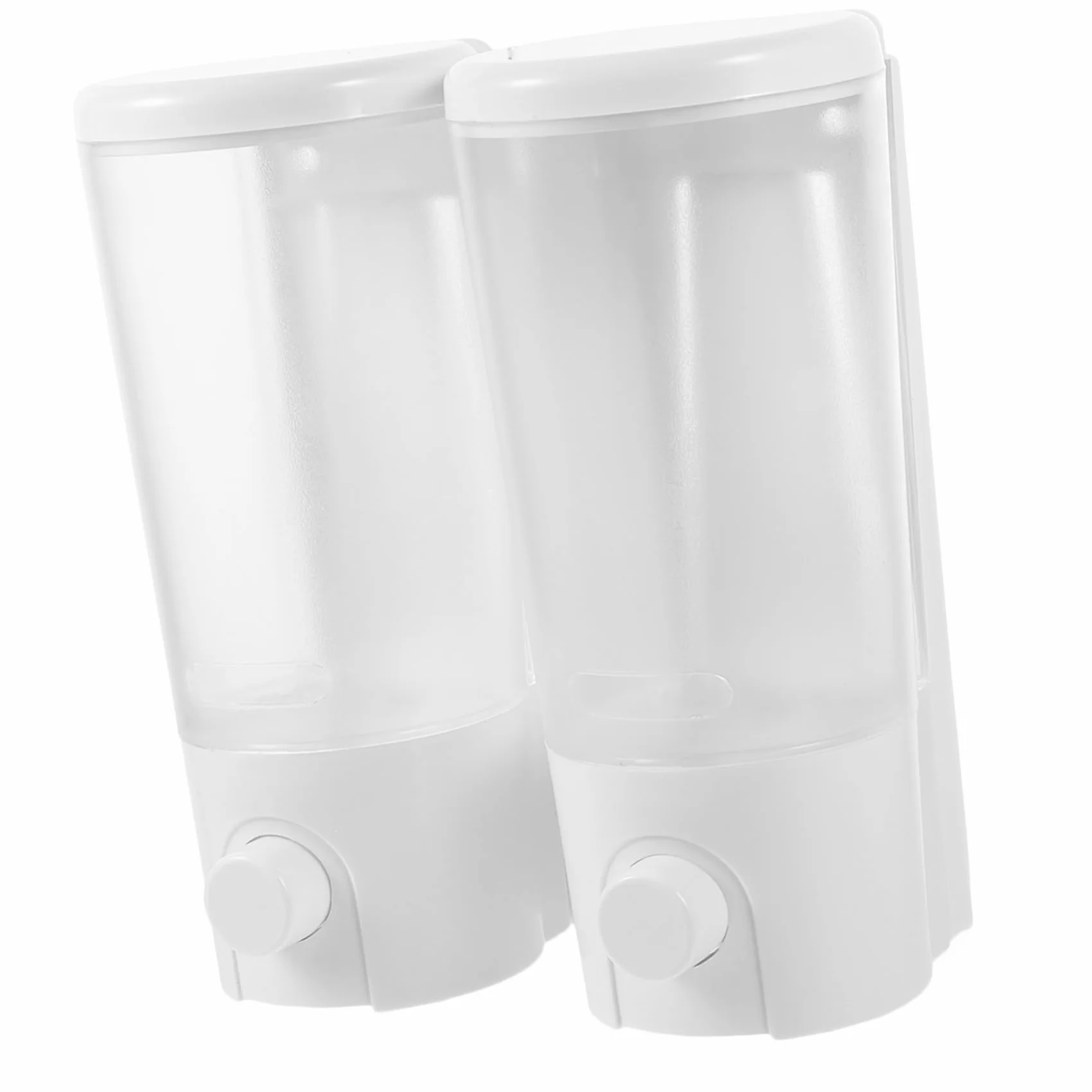 Cabilock Dispensador de Jabón de Pared de Doble Compartimento para Champú de Ducha Manual sin Perforaciones para Baño y Cocina