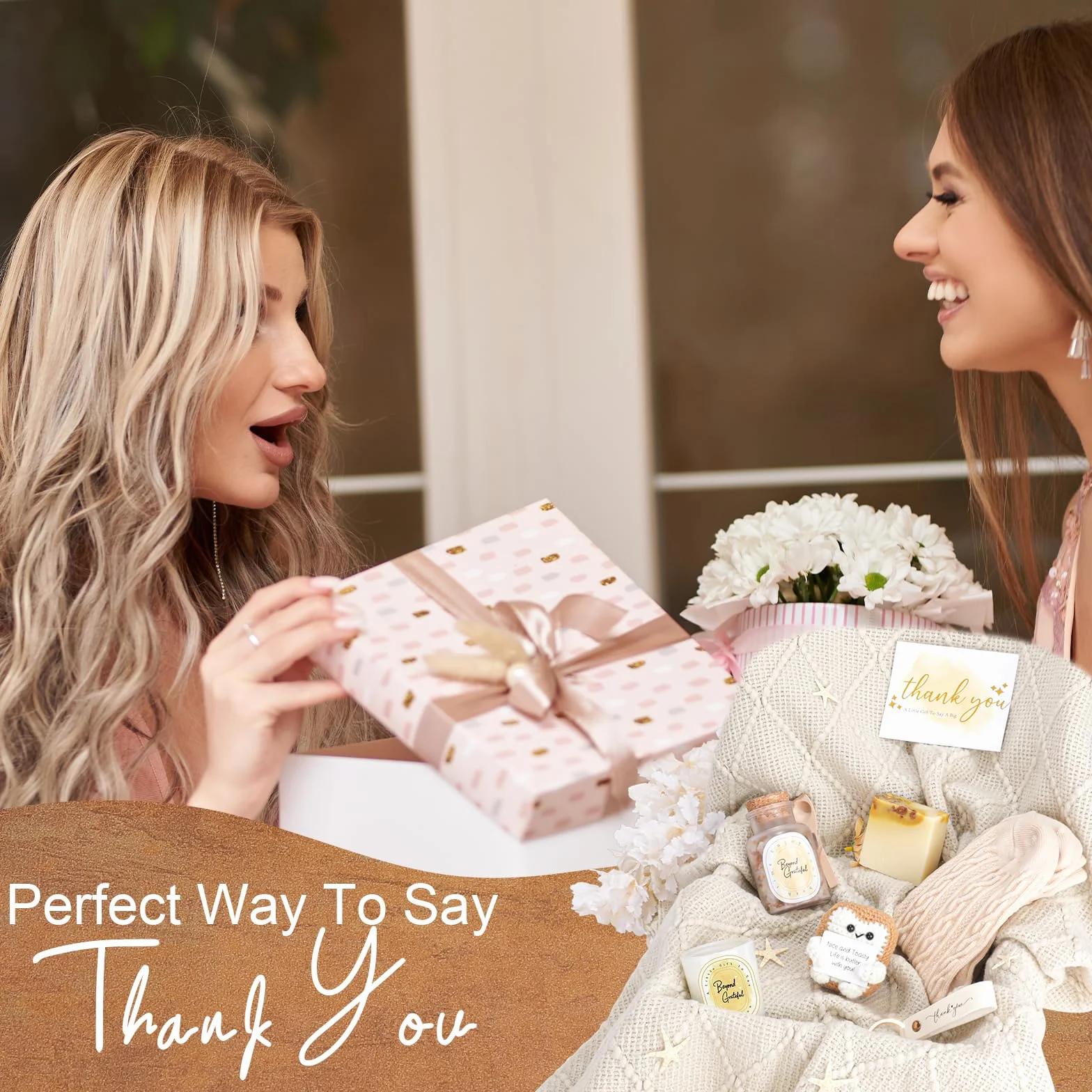 Regalos de agradecimiento para mujeres, cestas de caja de regalo de agradecimiento, perfectas para compañeros de trabajo, profesores, enfermeras, jefes, madres, día de la madre y más