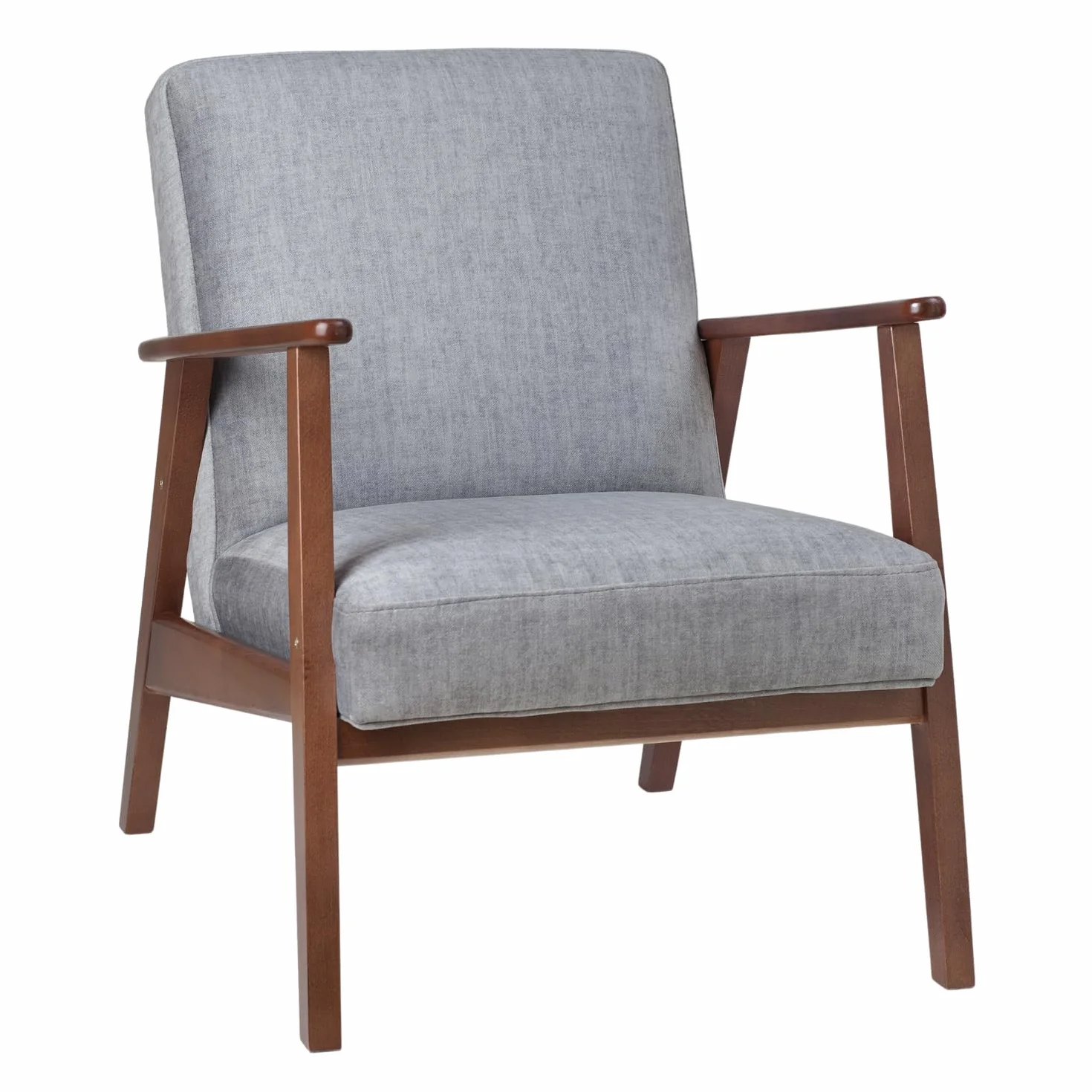 Butaca Teka Antimanchas de Estilo nórdico - Butacas de Salon Madera Haya Maciza - Totalmente MONTADA - Fabricado en España (Gris Nogal)