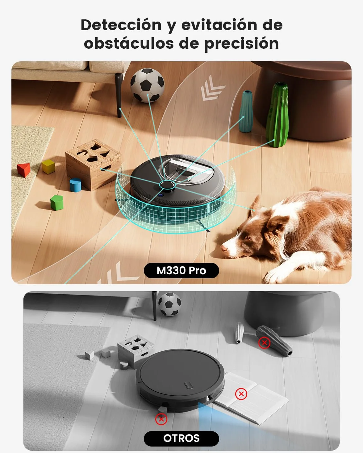 Lefant M330 Pro Robot Aspirador y Fregasuelos 3 en 1, Navegación dToF, 5000Pa, 150 min, Evitación de Obstáculos PSD 190°, WiFi 2,4/5GHz
