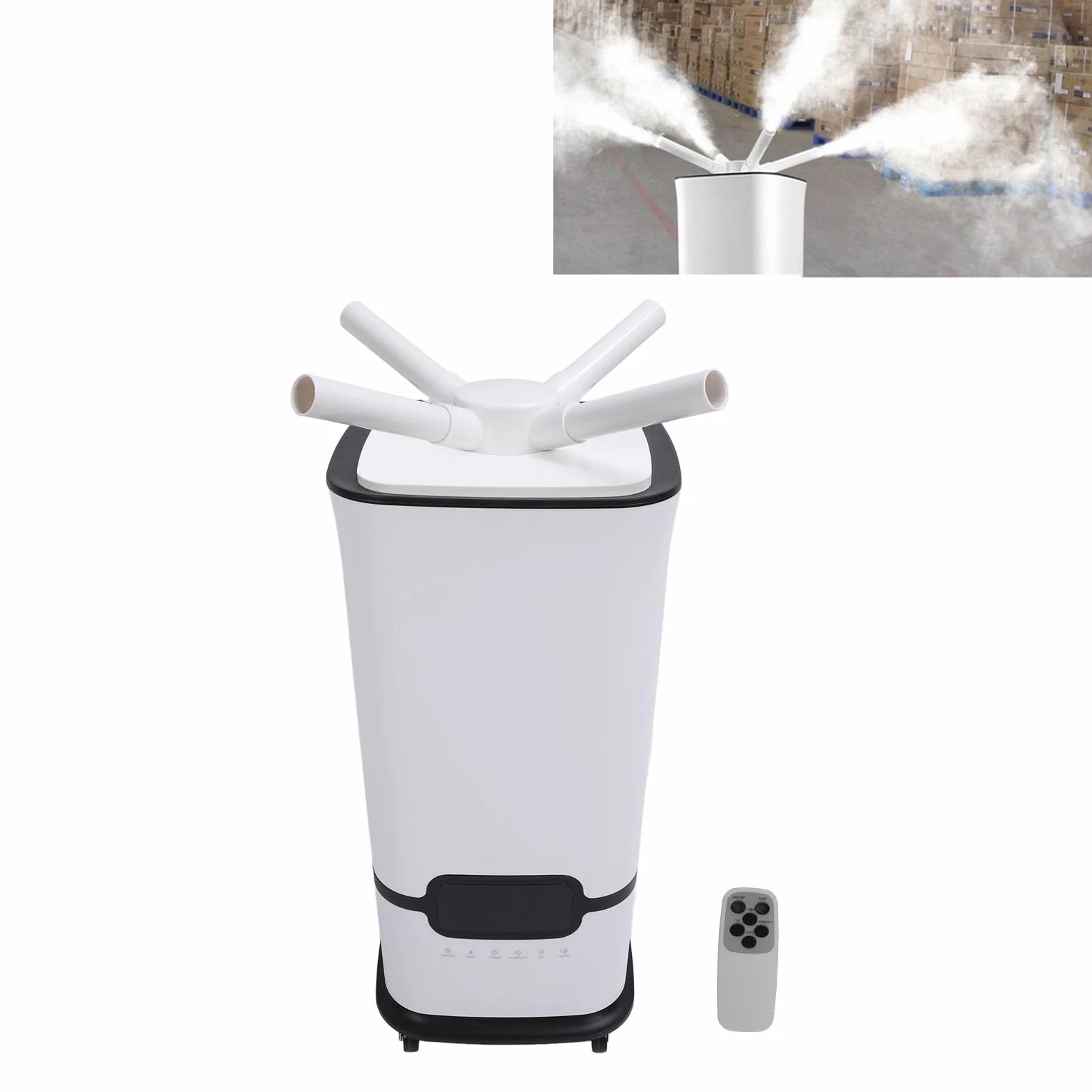 Humidificador Industrial, Humidificador para Todo el Hogar con Tapa Abatible de Sincronización Inteligente 100-240 V para Almacén (Enchufe de la UE)