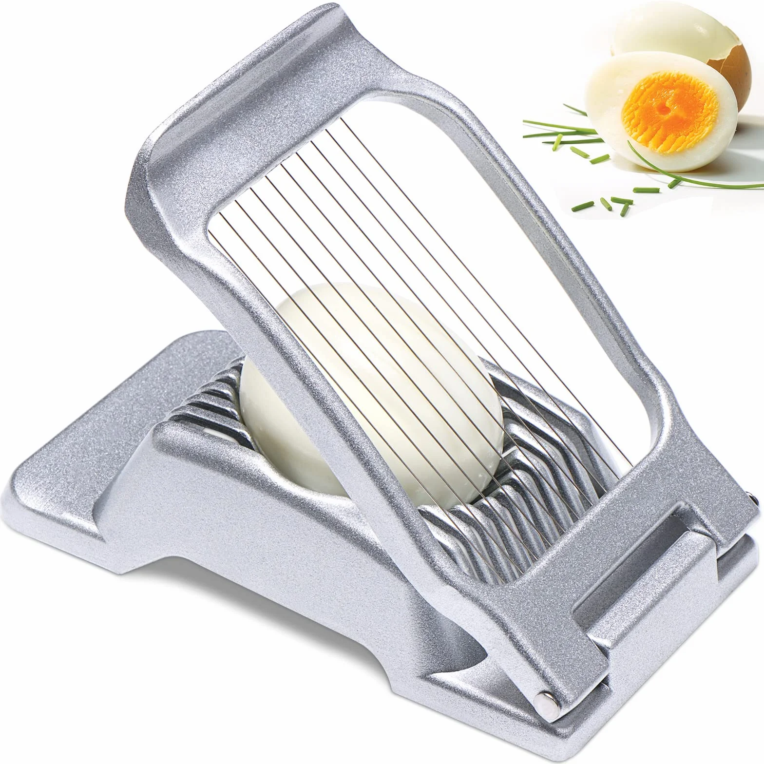 Cortador de huevos de acero inoxidable para huevos duros
