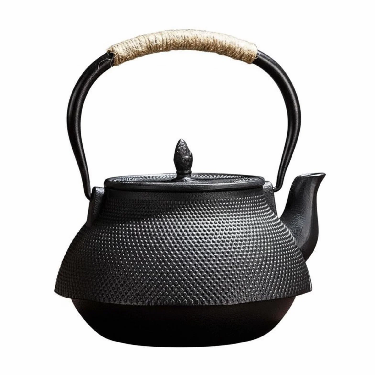 harayaa Tetera de Hierro Fundido Tetera Hervidor, Array, Negro, Tradicional Con Textura De Gránulos, 2.2L