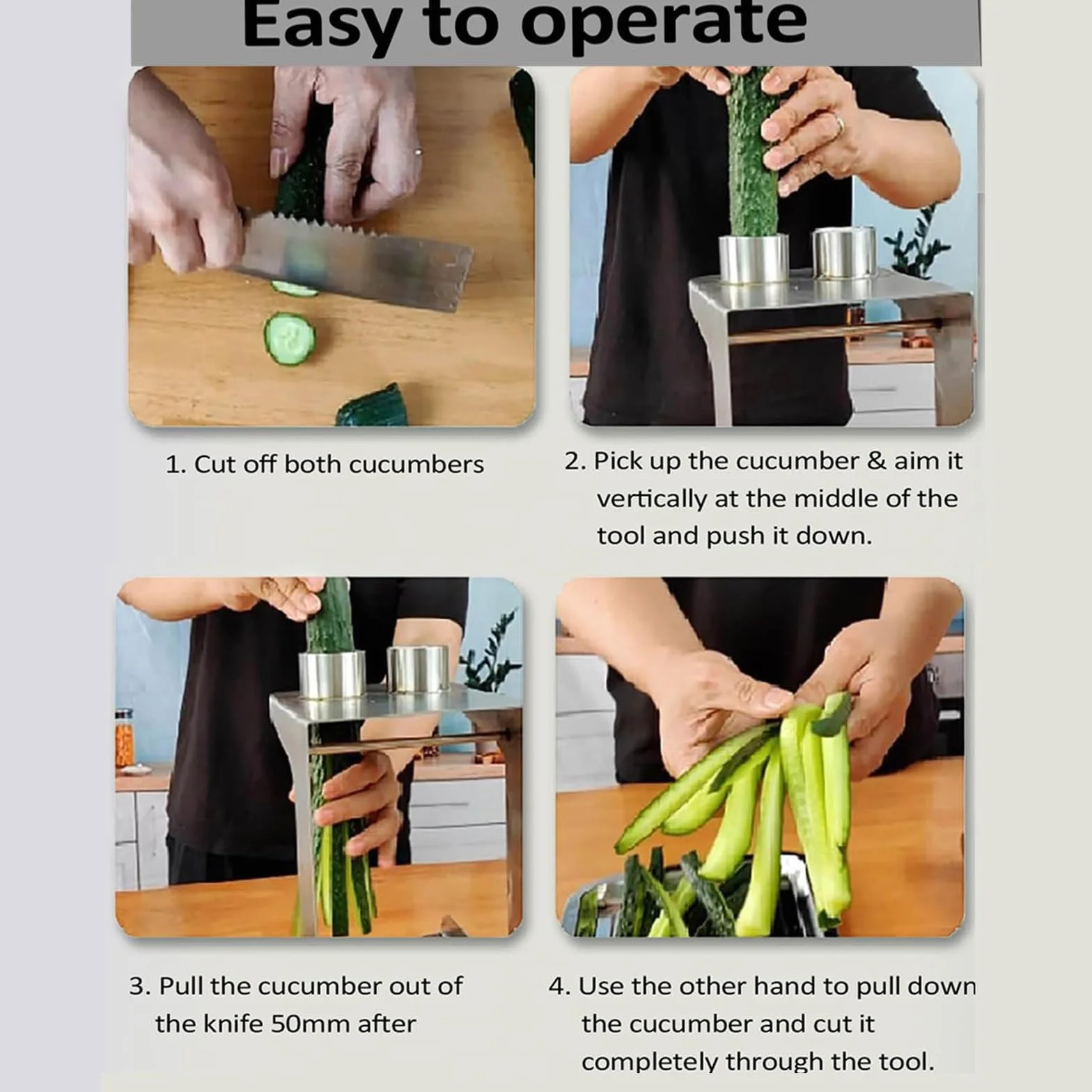 Cortador manual de verduras de acero inoxidable, 10 rebanadas por minuto con 45 mm de diámetro y cuchillas reemplazables, ideal para ensaladas, cocinar y preparar sushi