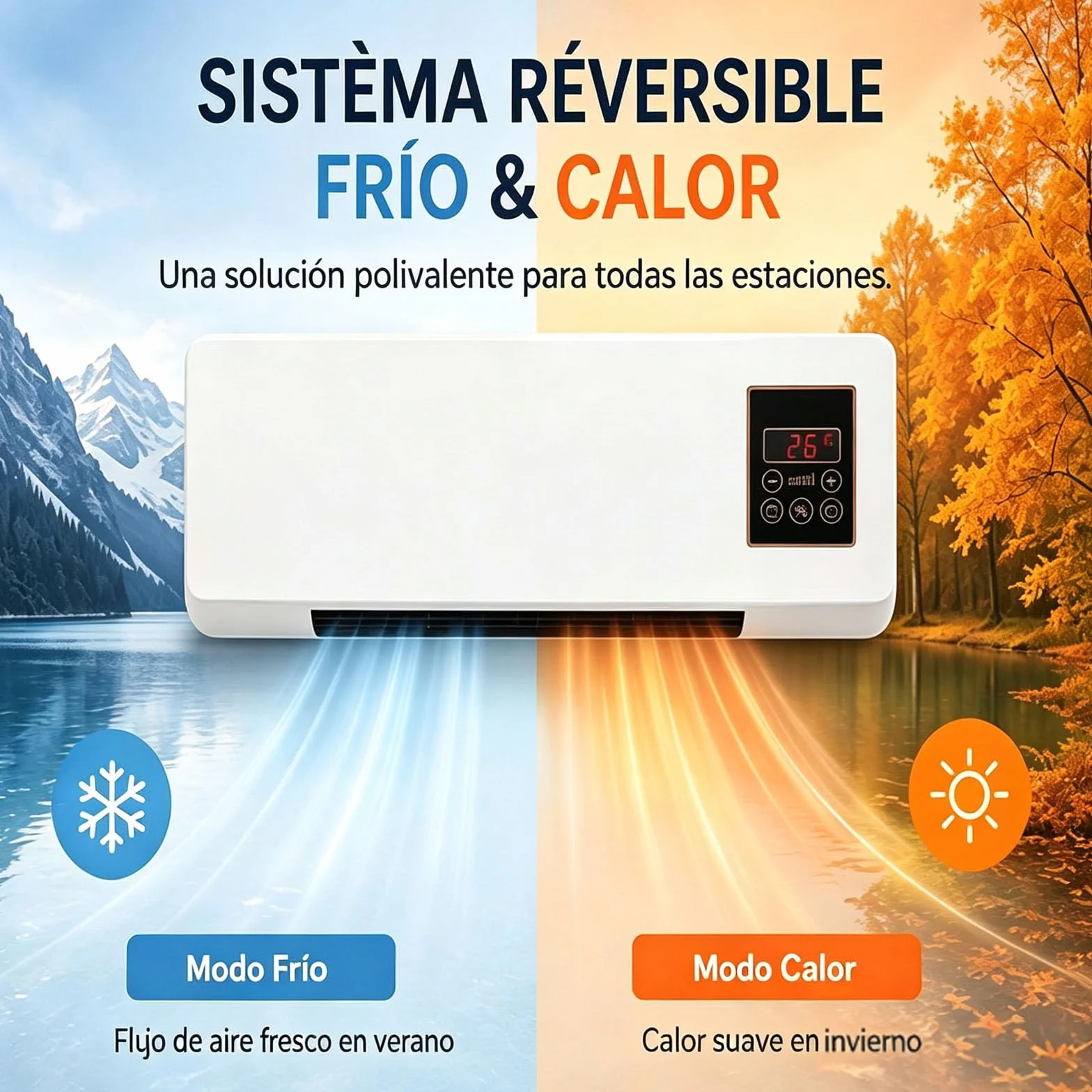Aire Acondicionado Sin Unidad Exterior, Aire Frio Calor Sin Unidad Exterior, CalefaccióN/Aires Acondicionados RáPido Y Natural SúPer Silencioso (Blancas)