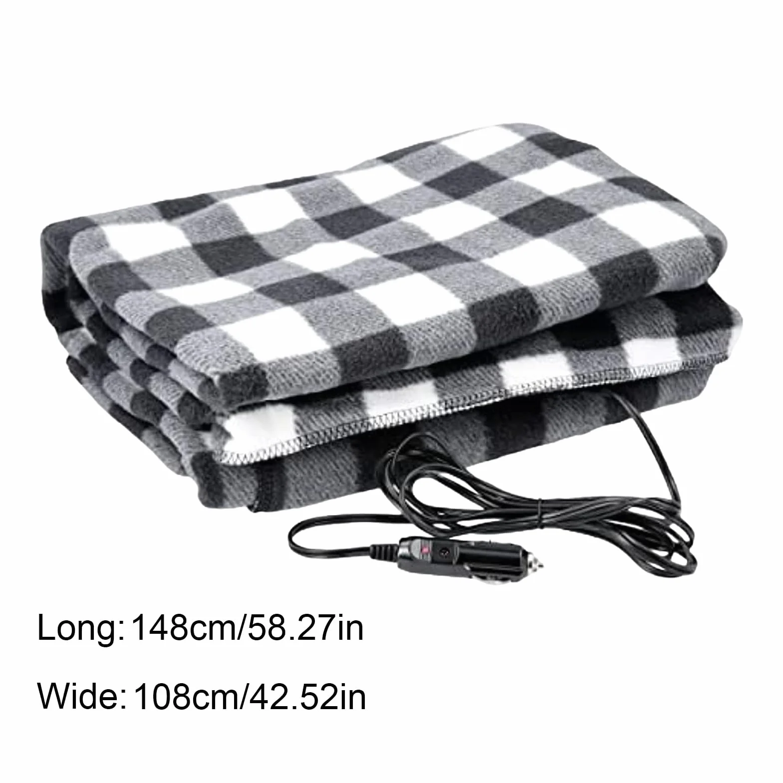 Manta Eléctrica para Automóvil Ajustable Suave con 3 Niveles | Manta de Calefacción 12V para Coche para Personas Mayores Hombres Mujeres Acampada Desplazamientos Viajes por Carretera