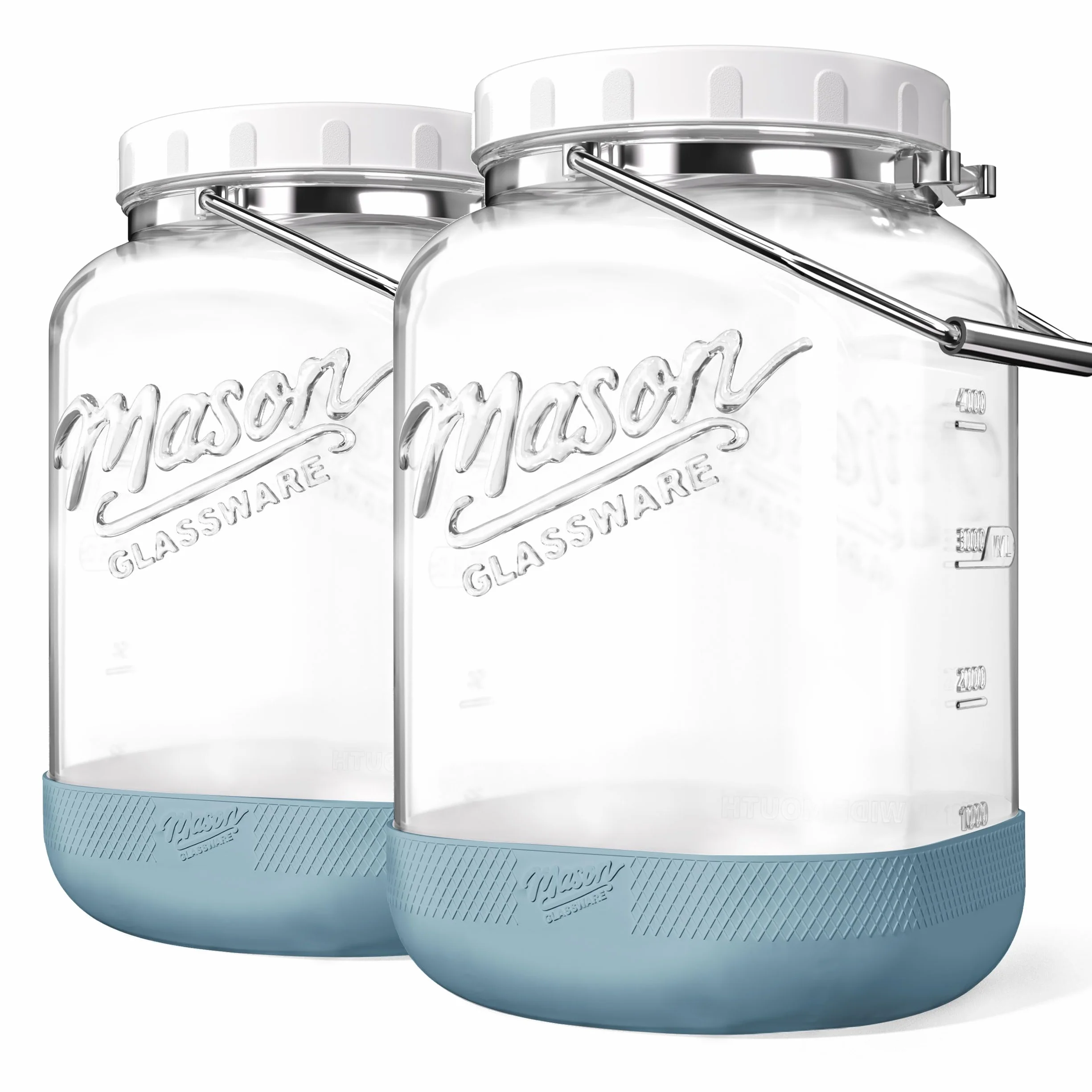 Absovetu Tarros de cristal con tapa de rosca, 5,5 L, 2 unidades | Tarros de conservas de 5 l, con tapa, herméticos, para kimchi kombucha, harina, espaguetis, dulces, galletas