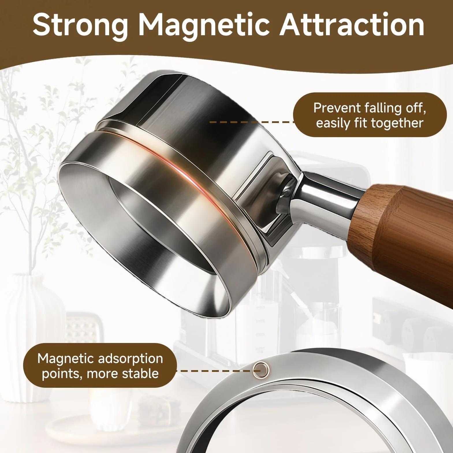 Anillo Dosificador Café 51mm Magnético ABS para Portafiltro Espresso Accesorio Barista Antisalpicaduras