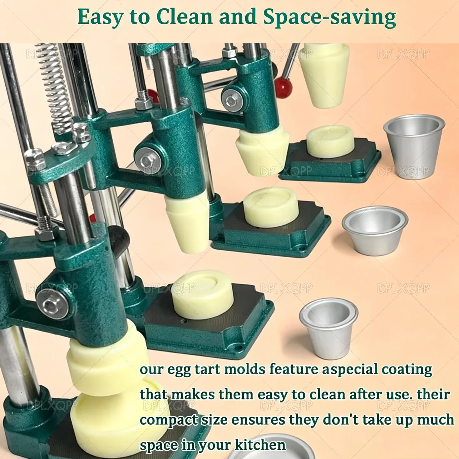 Máquina para hacer tartas de huevo y prensa para hornear, juego completo de formación manual para tartas de huevo, tazas de pudín, conchas rellenas y pastelería, palanca para resultados profesionales