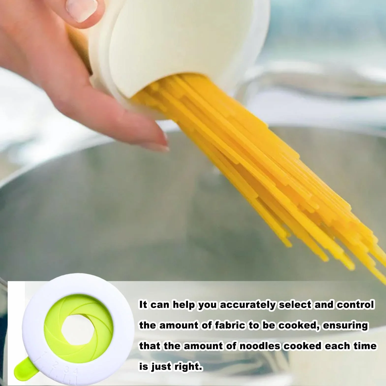 Herramienta de medición de pasta ajustable 7.8cm, dispositivo control porciones 1-4 raciones