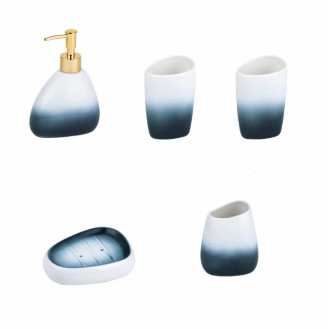 Accesorios De Baño Juego De Accesorios De Baño De 5 Piezas, Dispensador De Jabón De Cerámica, Vaso Retro, Bonito Soporte para Cepillo De Dientes, Dispensador De Jabón Set De Baño Accesorios