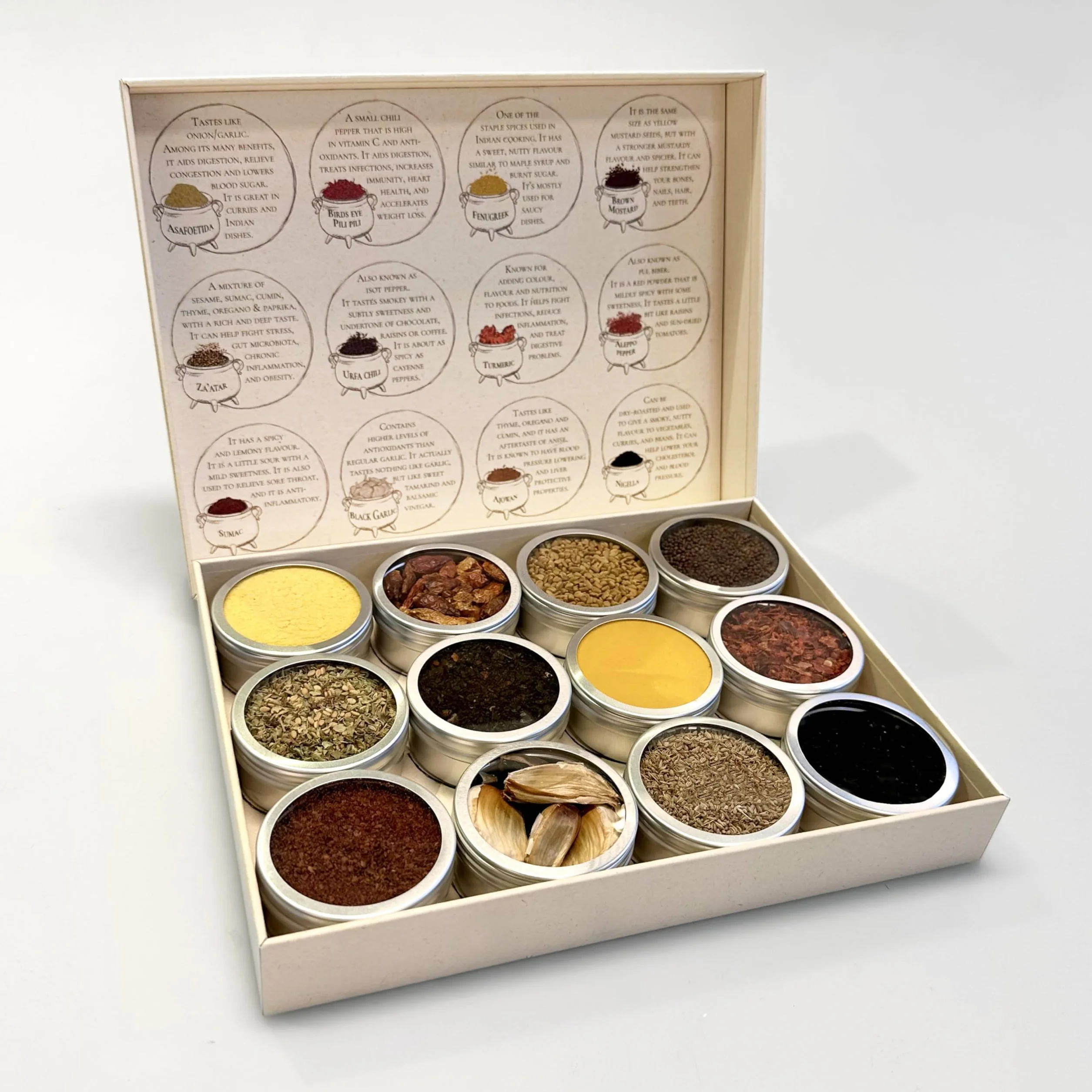 Set de Especias Gourmet – 12 Mezclas Premium Inspiradas en Ottolenghi | Caja Regalo para Cocina con Tarros de Especias Naturales | Regalo Gastronómico para Foodies