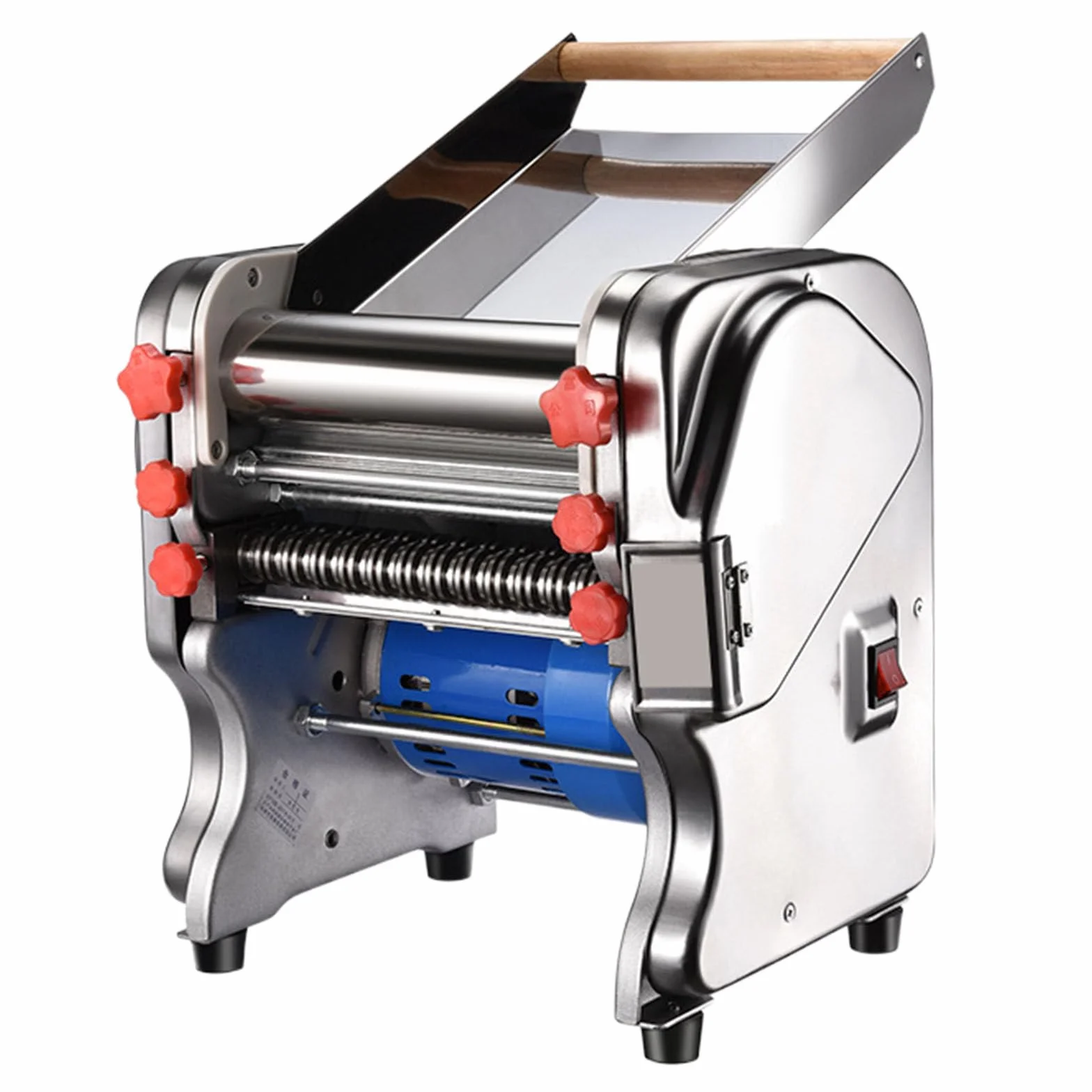 Máquina Cortadora de Fideos con Rodillo de Masa para Hacer Fideos Eléctricos Automáticos Domésticos Comerciales de Acero Inoxidable de 550 W para Fideos Redondos Anchos y Finos