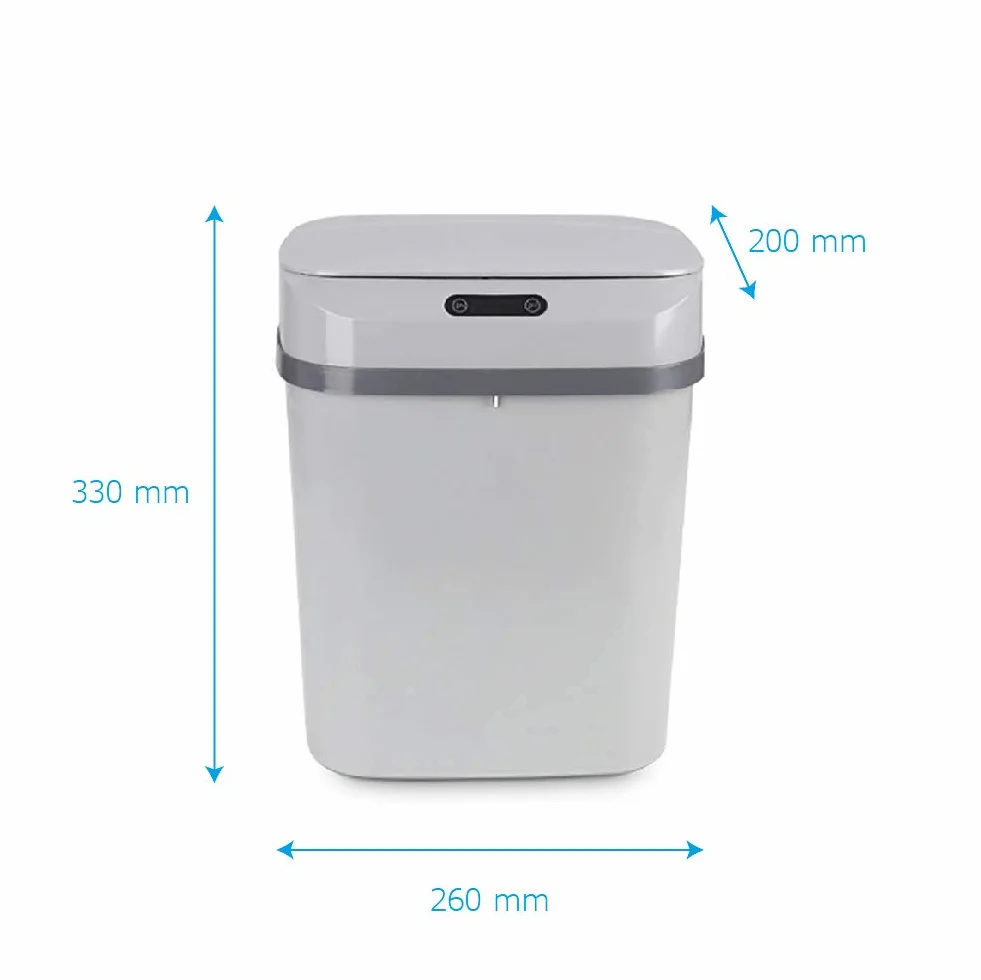 Cubo de Basura con Sensor Automático Papelera Inteligente 13 Litros Gris